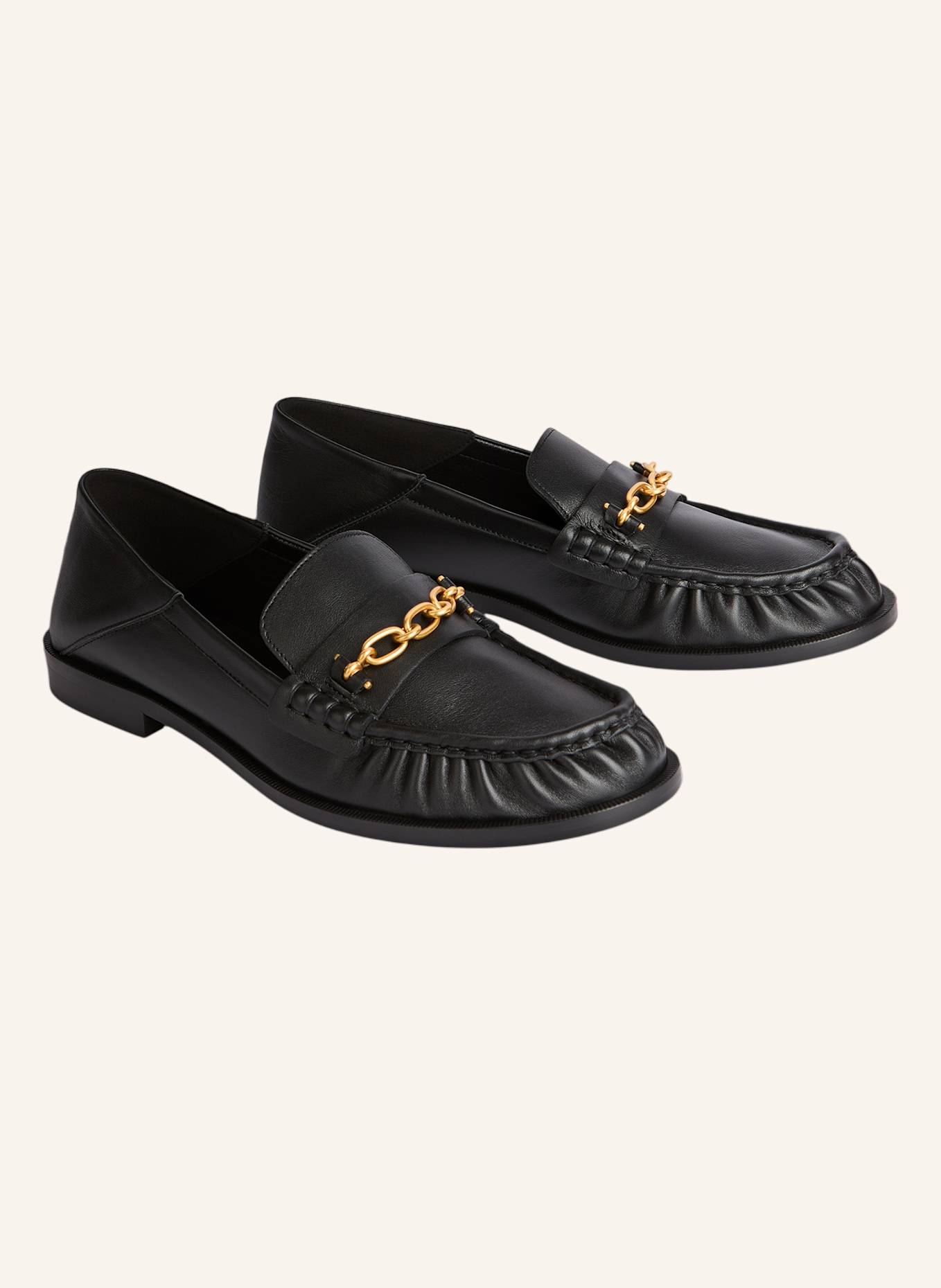 BALMAIN Sync Mokassins aus Glattleder: SCHWARZ