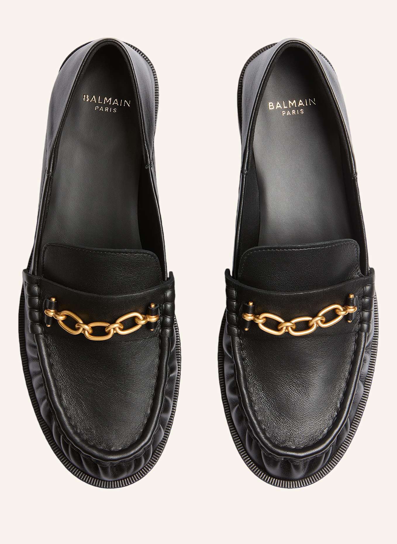 BALMAIN Sync Mokassins aus Glattleder: SCHWARZ