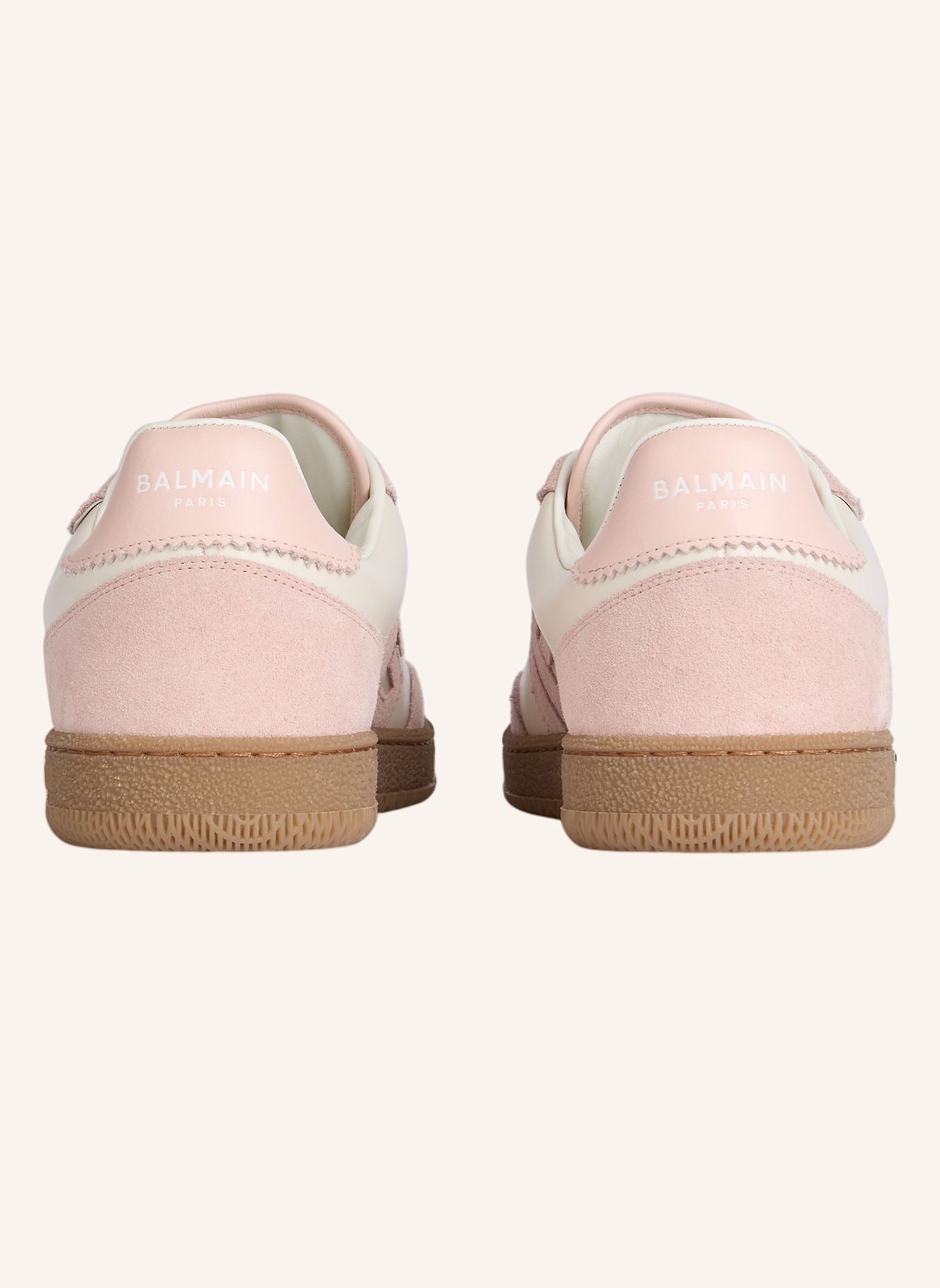 BALMAIN Balmain Swan Sneakers aus Glattleder und Wildleder: NUDE
