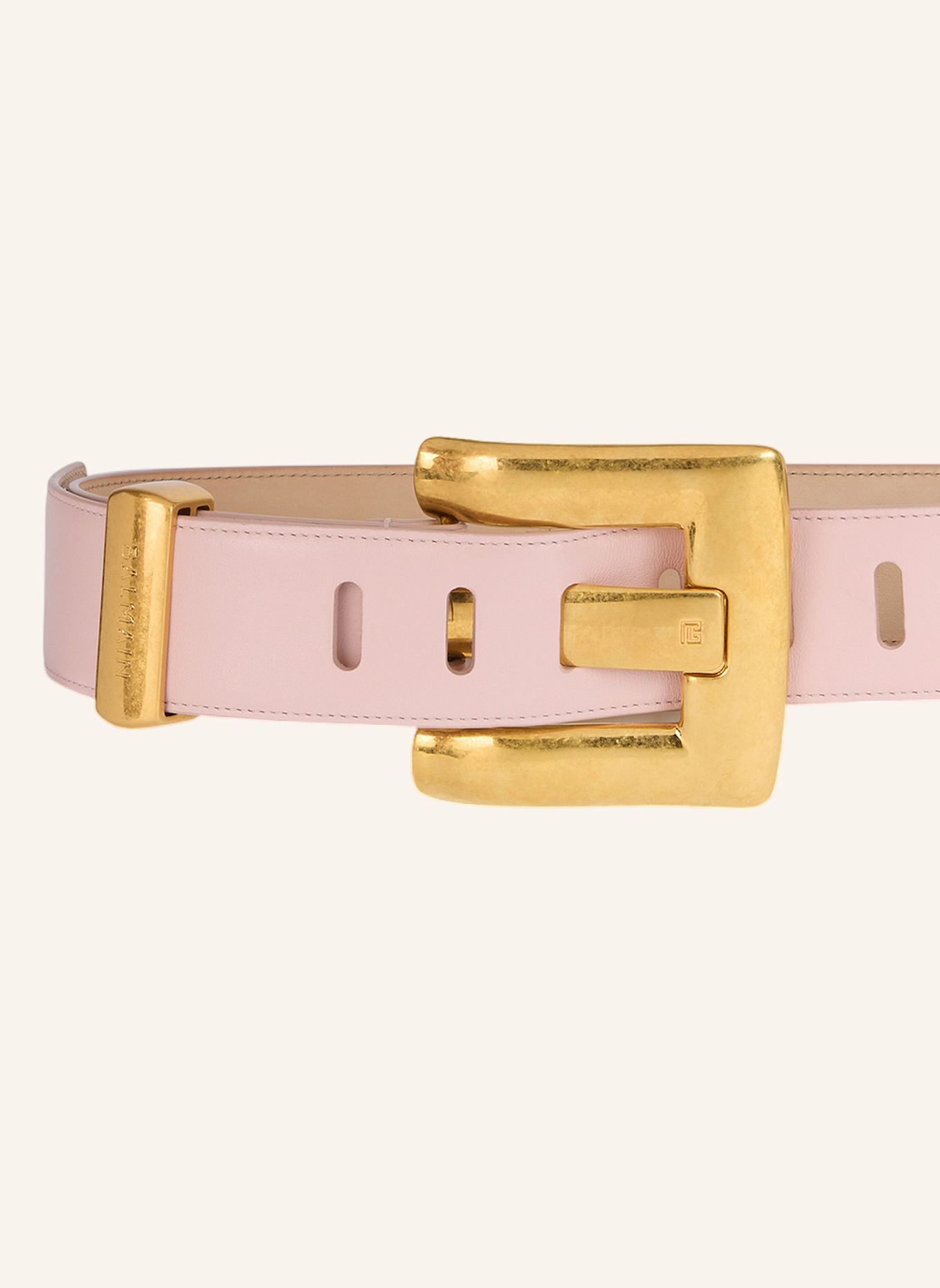 BALMAIN Anthem Gürtel aus Glattleder: ROSA