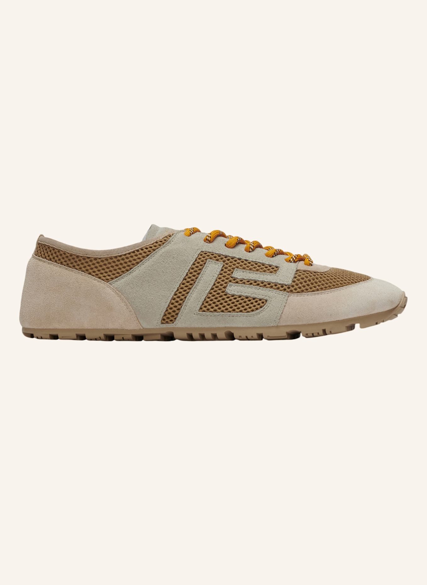 BALMAIN Racer 45 Sneakers aus Mesh und Wildleder: KHAKI