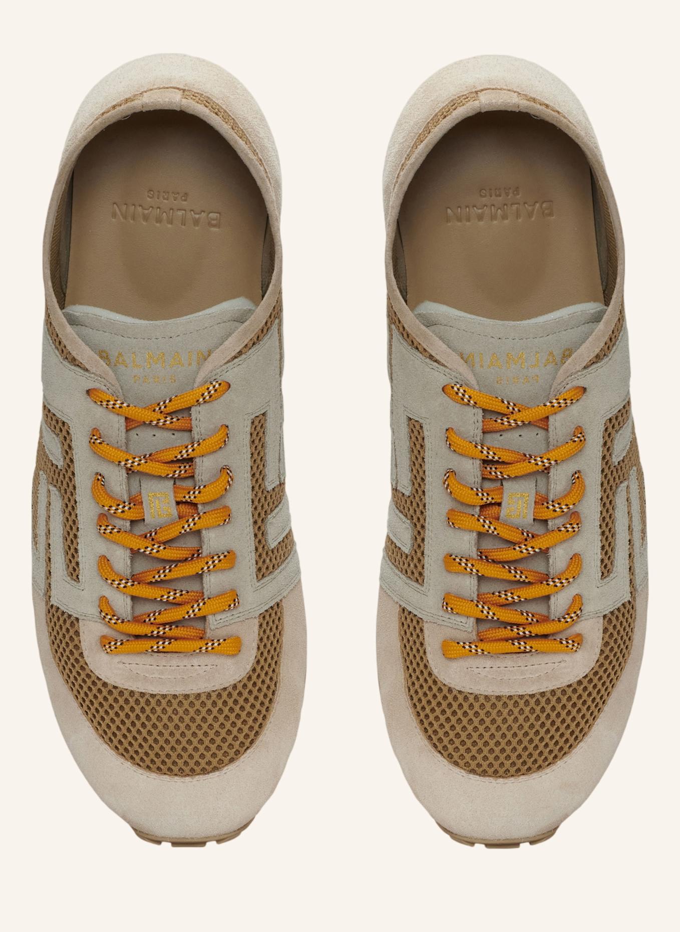 BALMAIN Racer 45 Sneakers aus Mesh und Wildleder: KHAKI