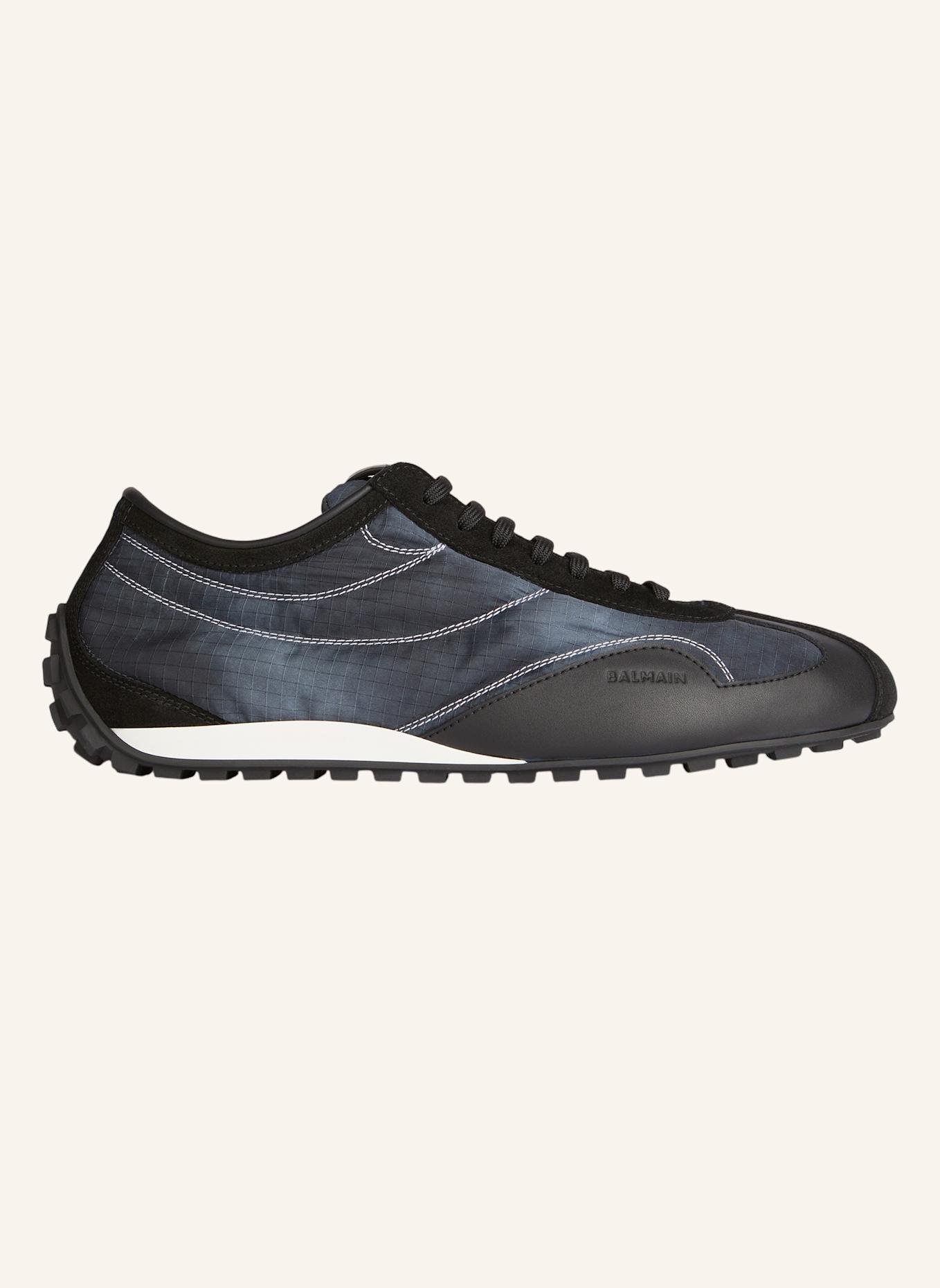 BALMAIN Racing Low Sneakers aus Nylon und Leder: SCHWARZ