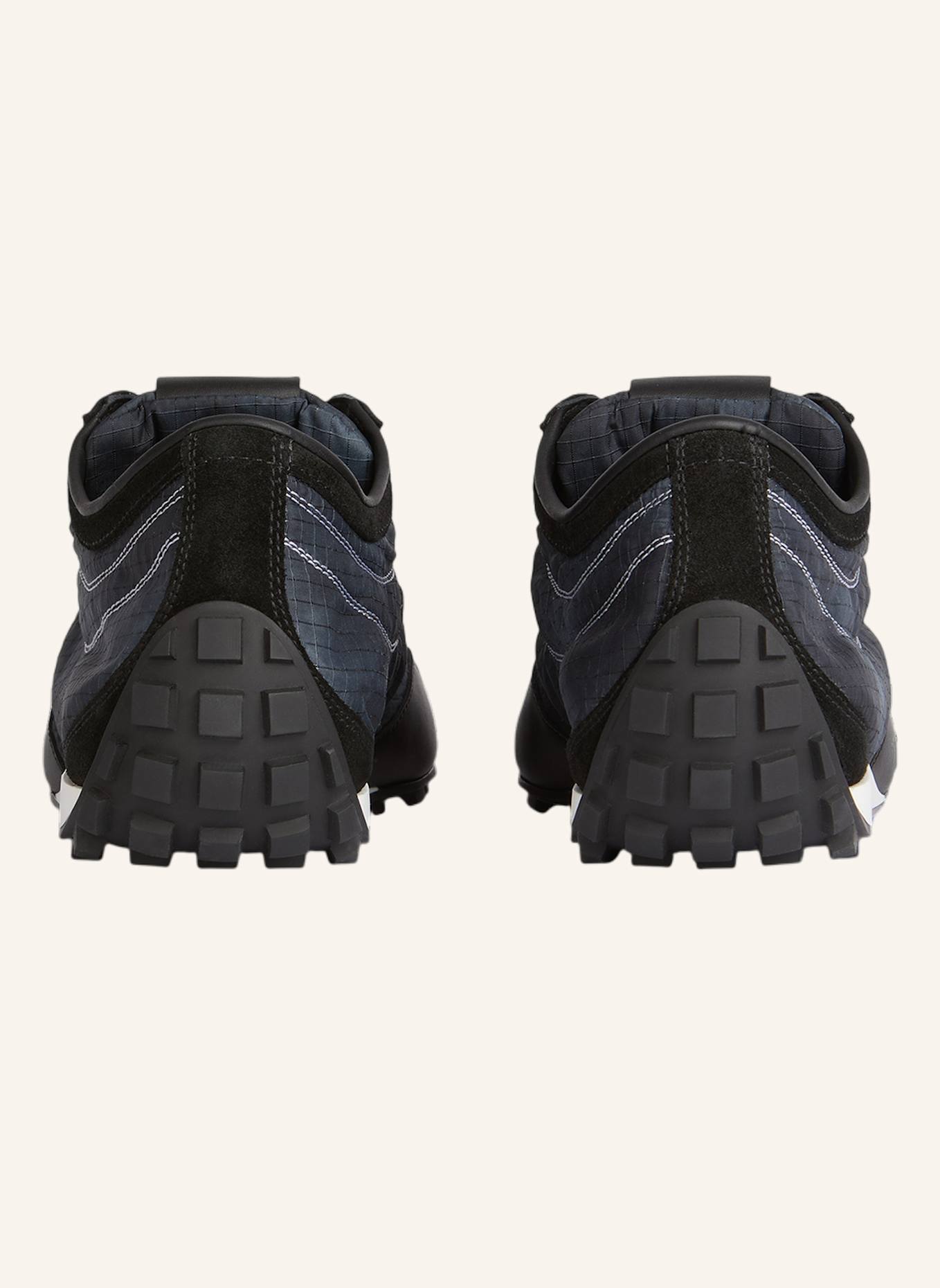 BALMAIN Racing Low Sneakers aus Nylon und Leder: SCHWARZ