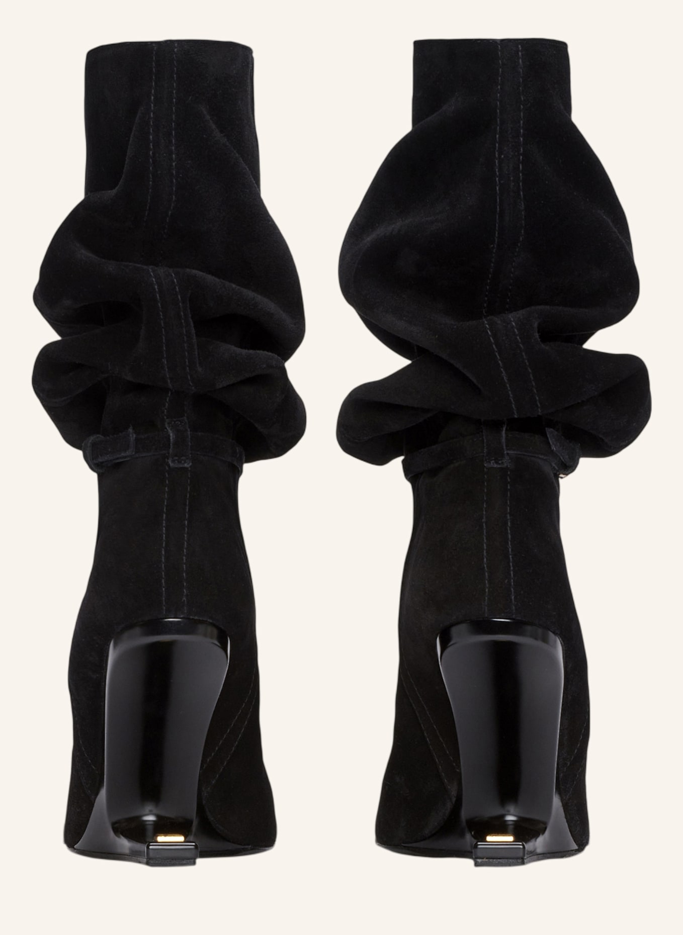 BALMAIN No Wedge Stiefeletten mit Bommel aus Wildleder: SCHWARZ