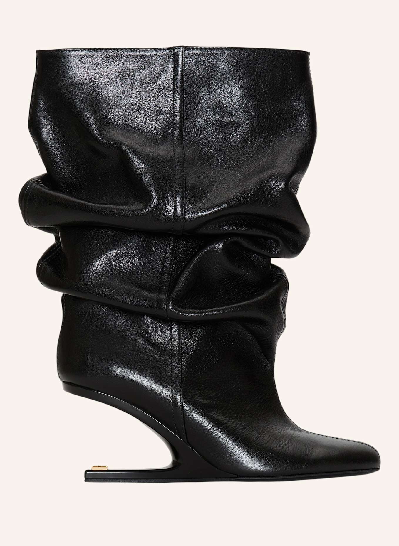 BALMAIN No Wedge Stiefeletten aus texturiertem Leder: SCHWARZ