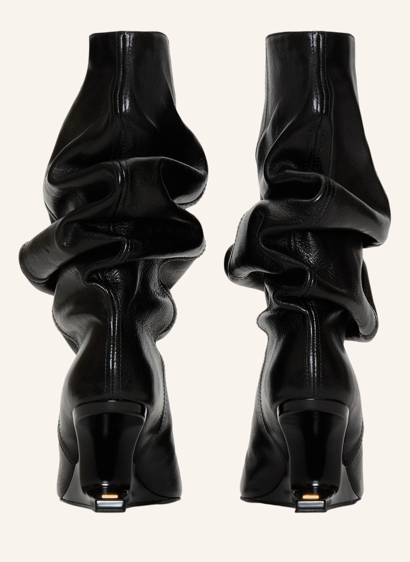 BALMAIN No Wedge Stiefeletten aus texturiertem Leder: SCHWARZ