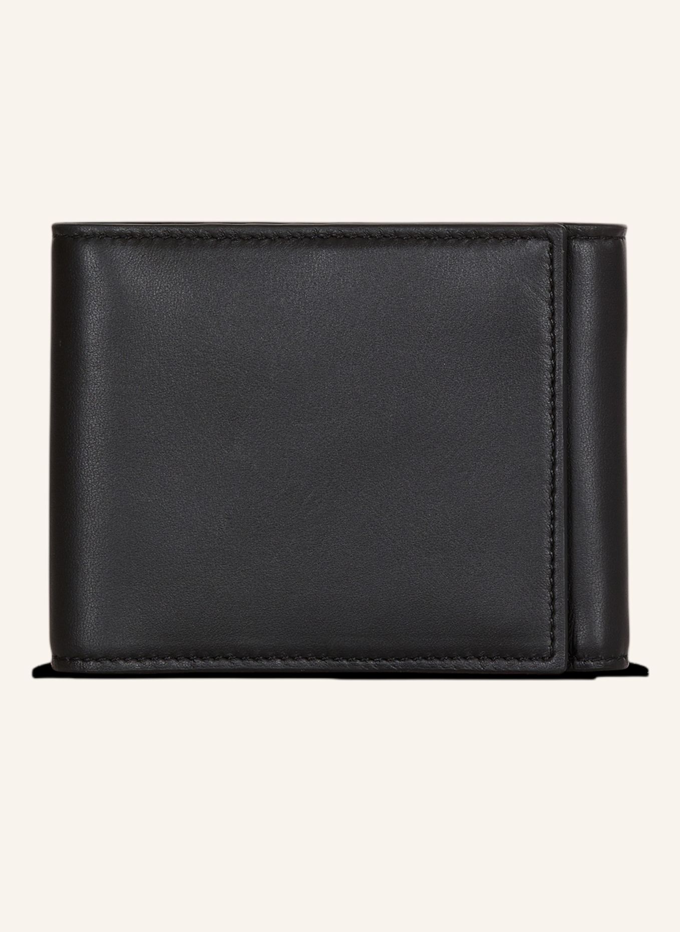 BALMAIN Trifold Geldbörse aus Glattleder: SCHWARZ