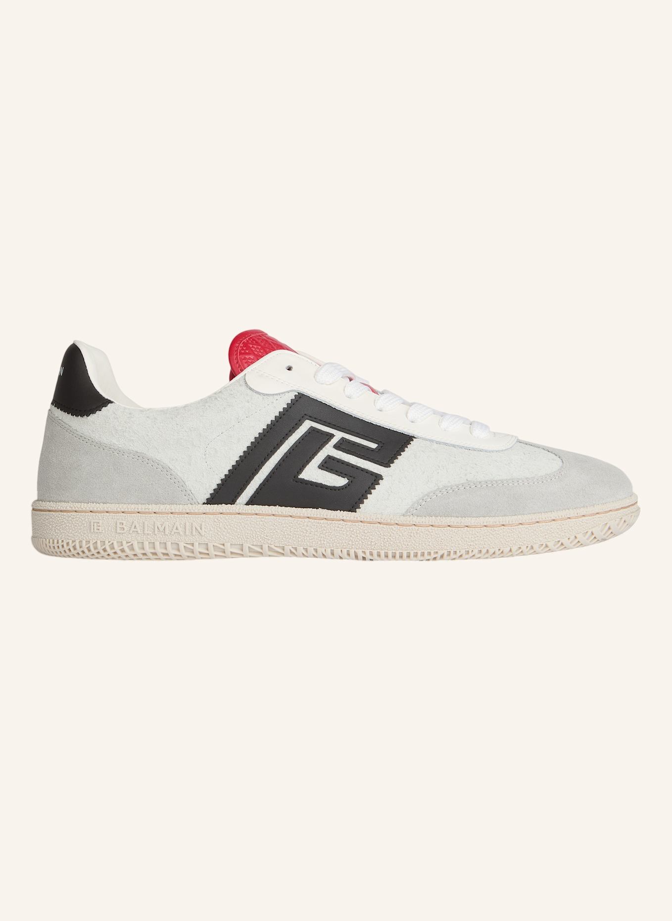 BALMAIN Balmain Swan Sneakers aus Wildleder und Glattleder: NUDE