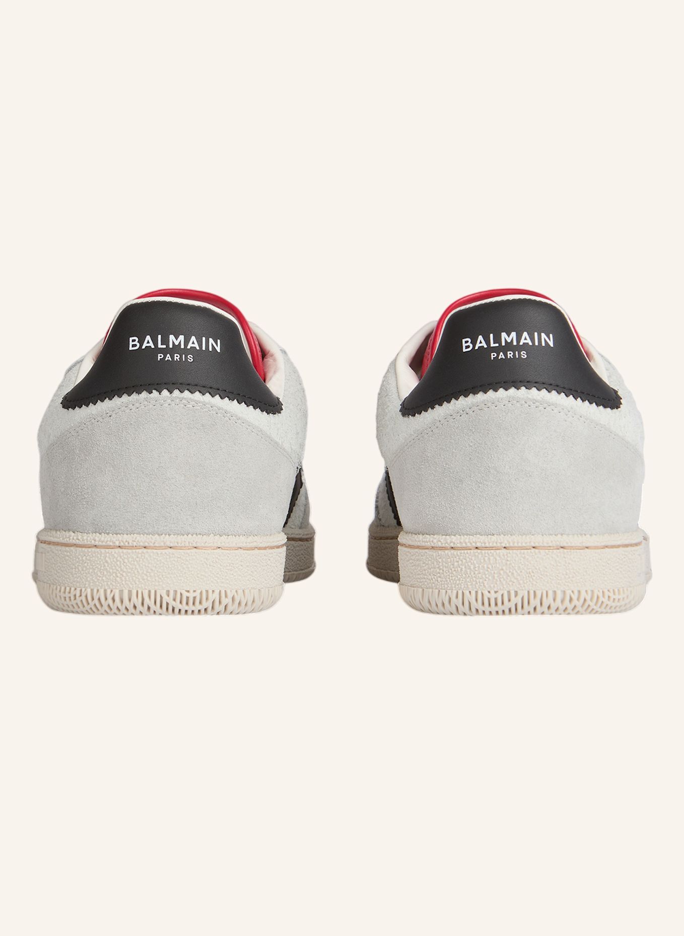 BALMAIN Balmain Swan Sneakers aus Wildleder und Glattleder: NUDE
