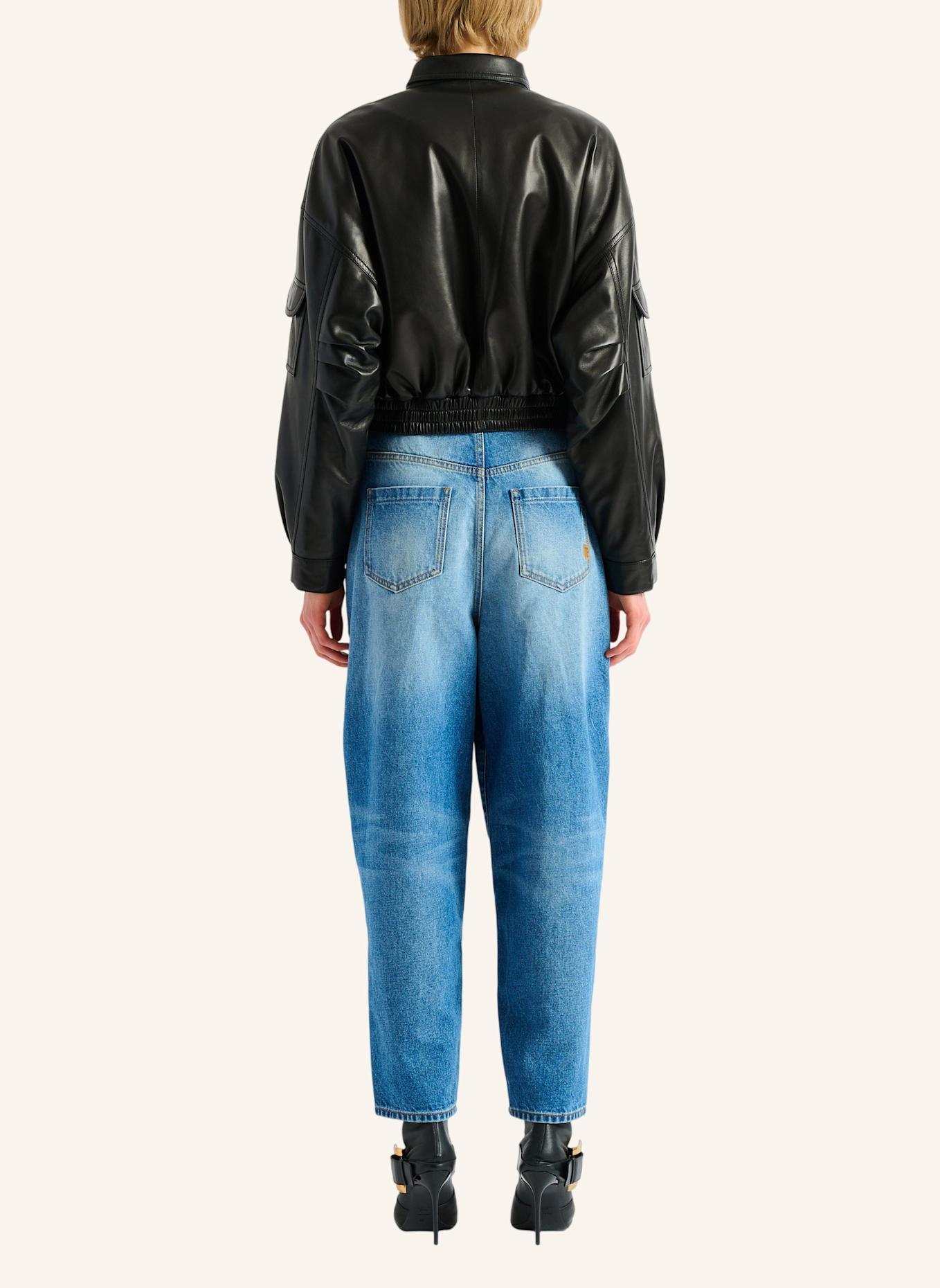 BALMAIN Bomberjacke aus Lammleder: SCHWARZ