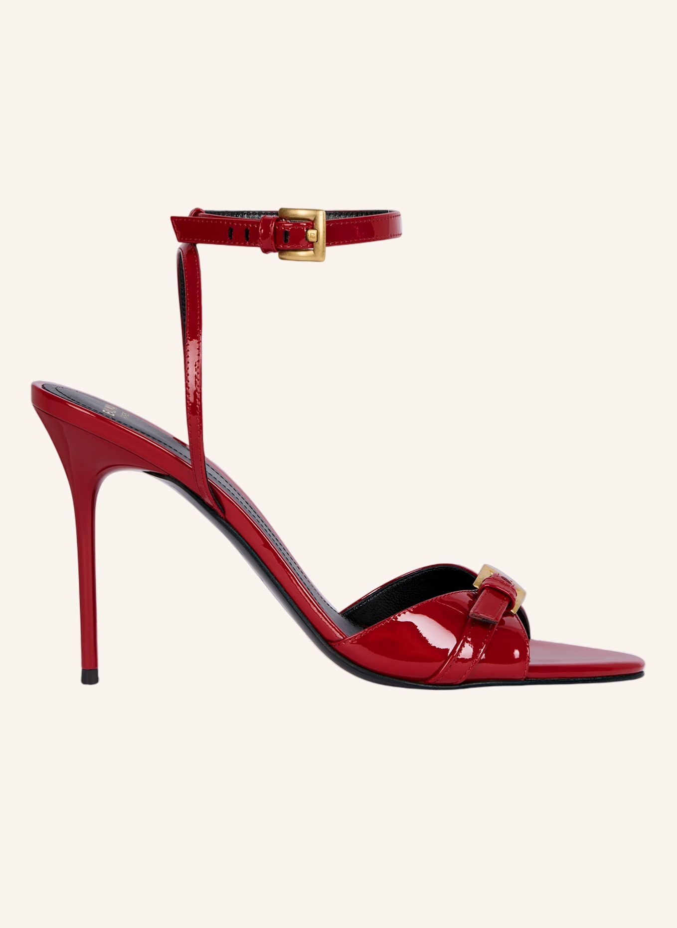 BALMAIN Anthem Sandalen aus glattem Kalbsleder: ROT