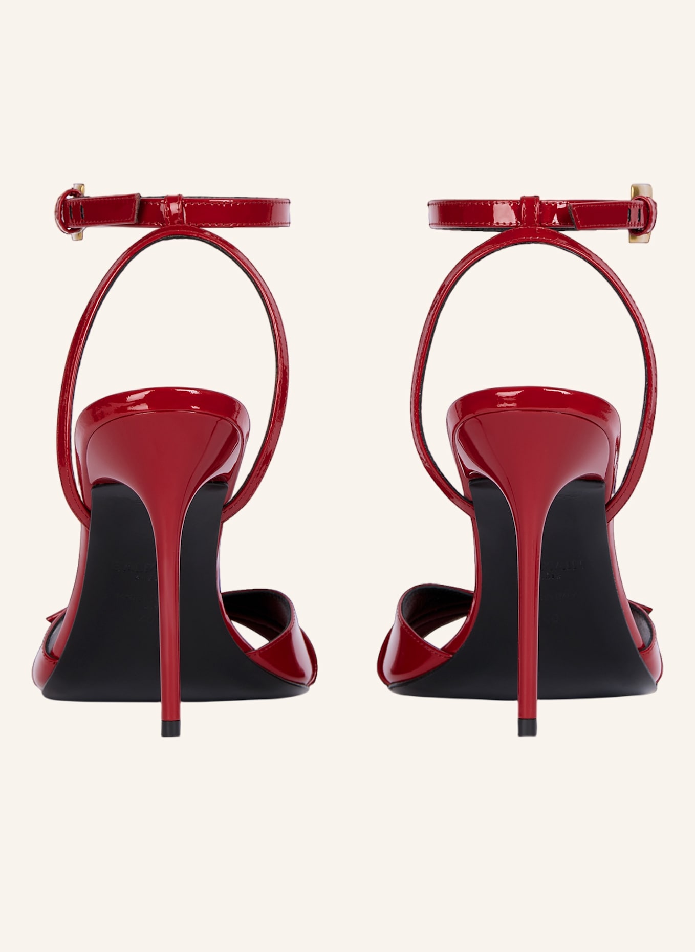BALMAIN Anthem Sandalen aus glattem Kalbsleder: ROT