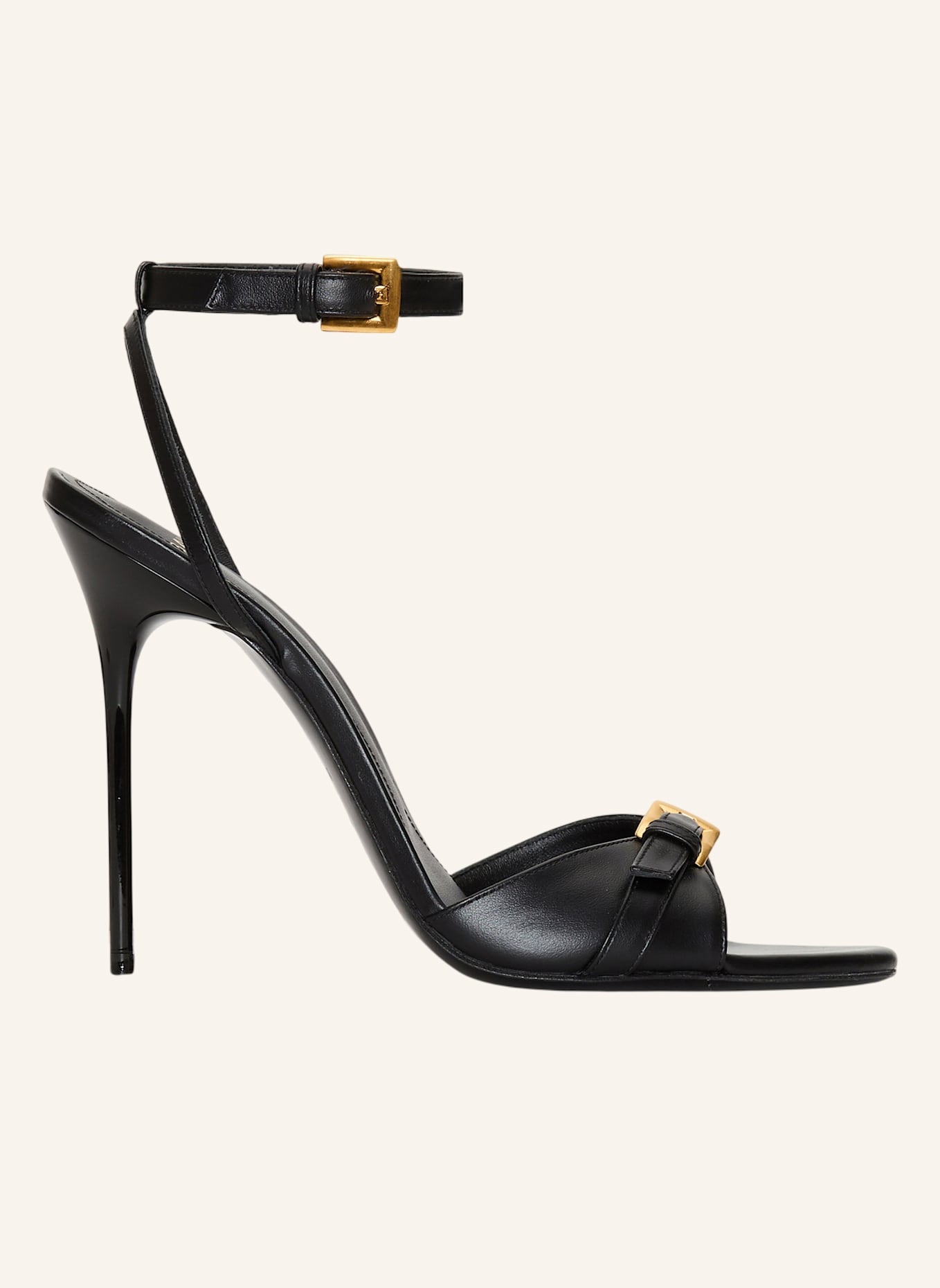 BALMAIN Anthem Sandalen aus Glattleder: SCHWARZ