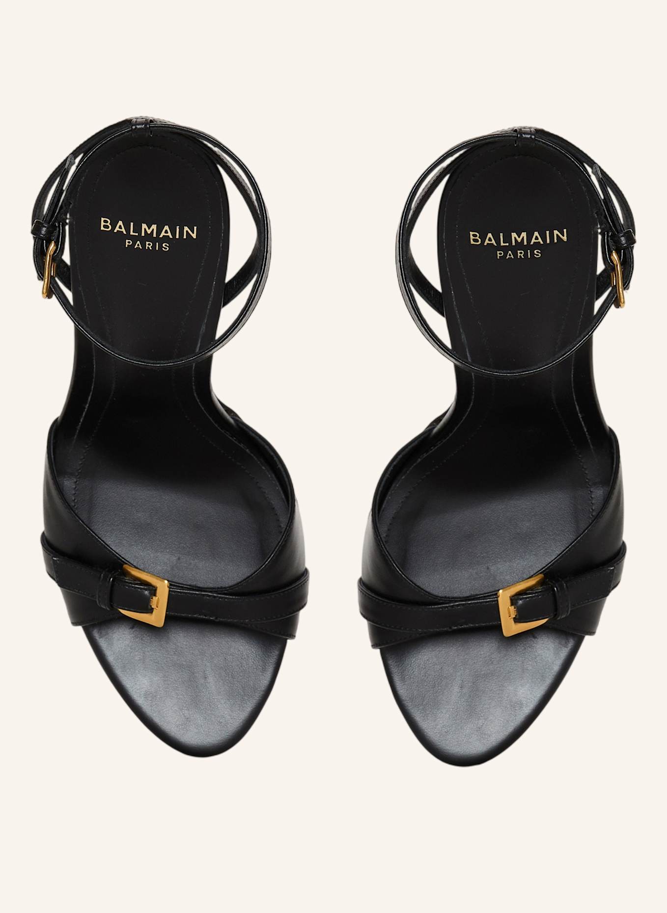 BALMAIN Anthem Sandalen aus Glattleder: SCHWARZ