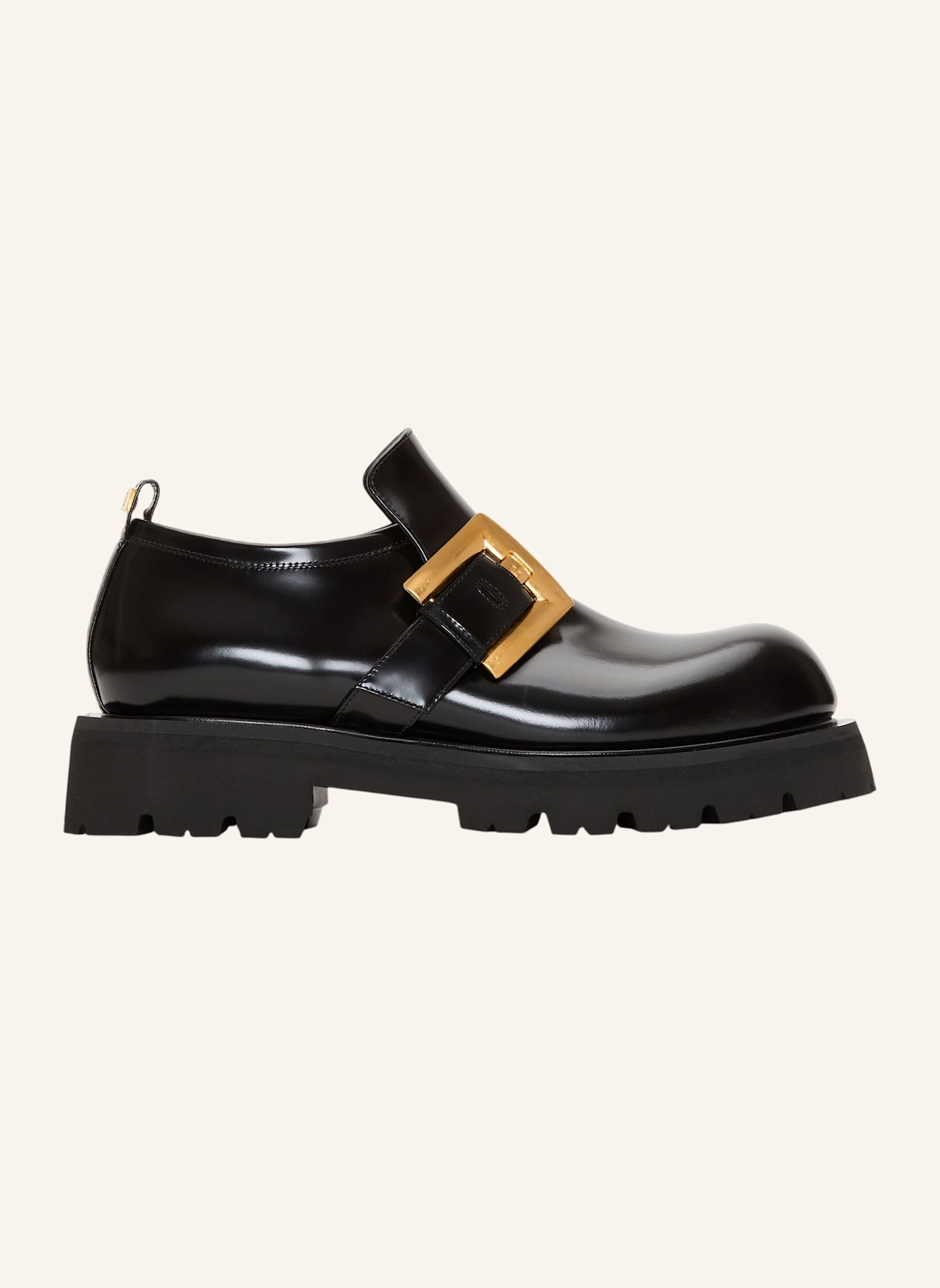 BALMAIN Anthem Mokassins aus glänzendem Leder: SCHWARZ