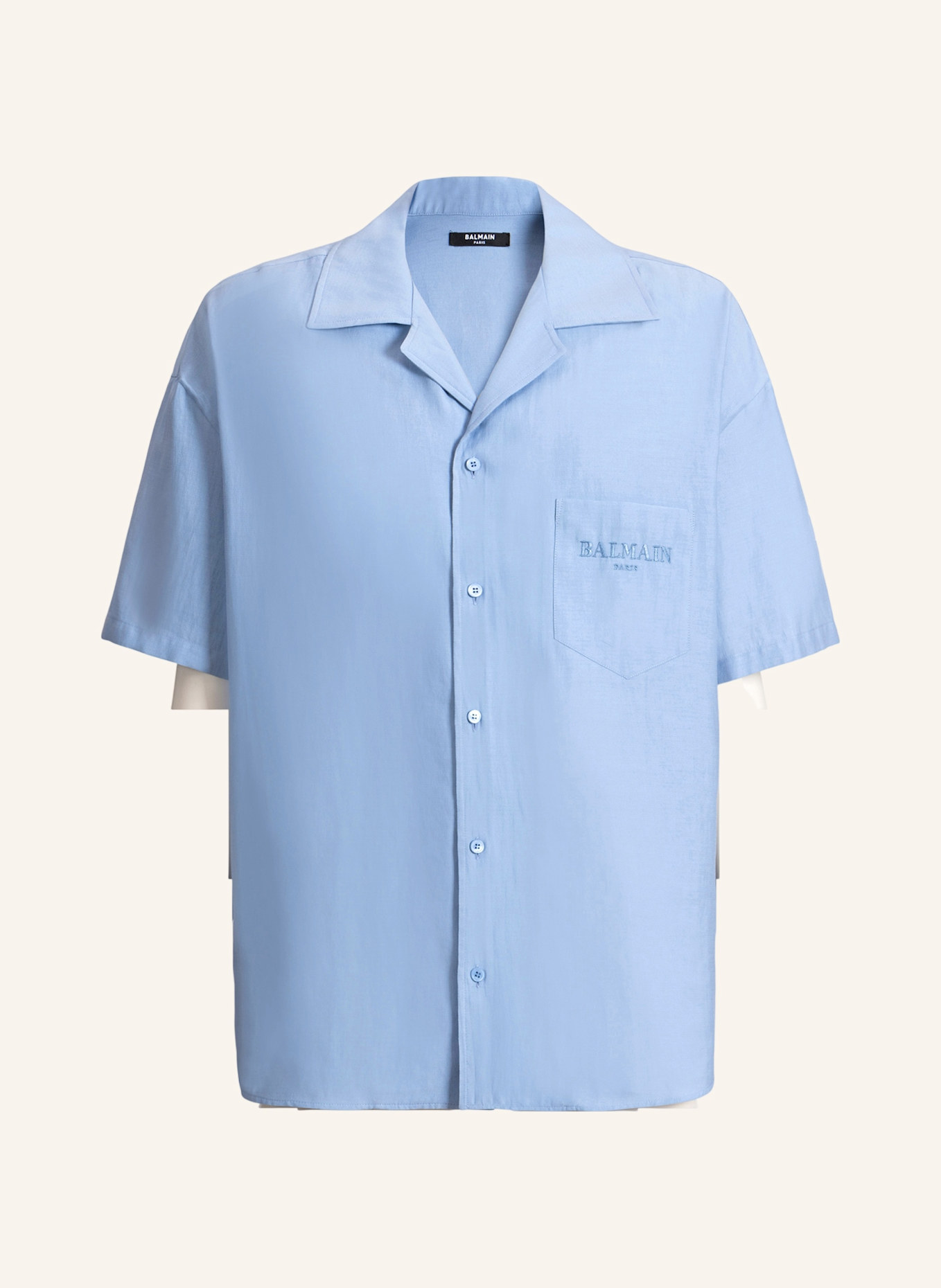 BALMAIN Balmain Vintage Hemd aus Popeline mit Fischgrätmuster: BLAU