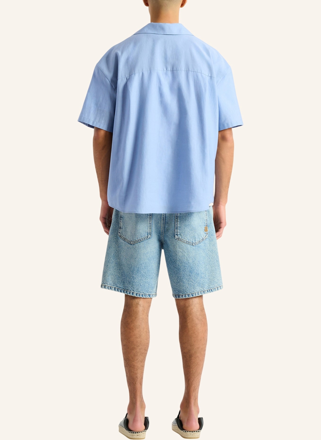 BALMAIN Balmain Vintage Hemd aus Popeline mit Fischgrätmuster: BLAU
