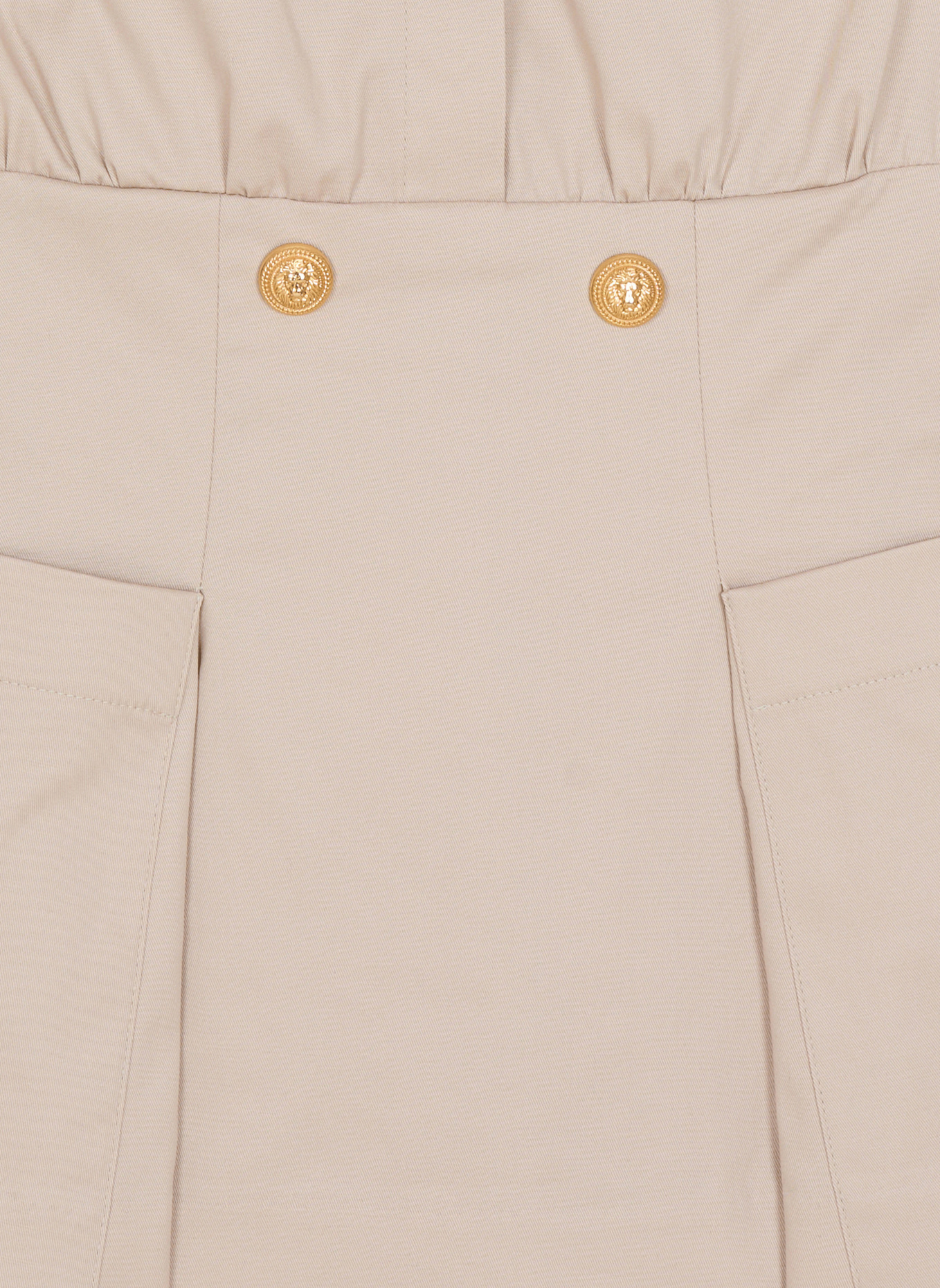 BALMAIN Ausgestelltes Kleid mit Knöpfen: KHAKI