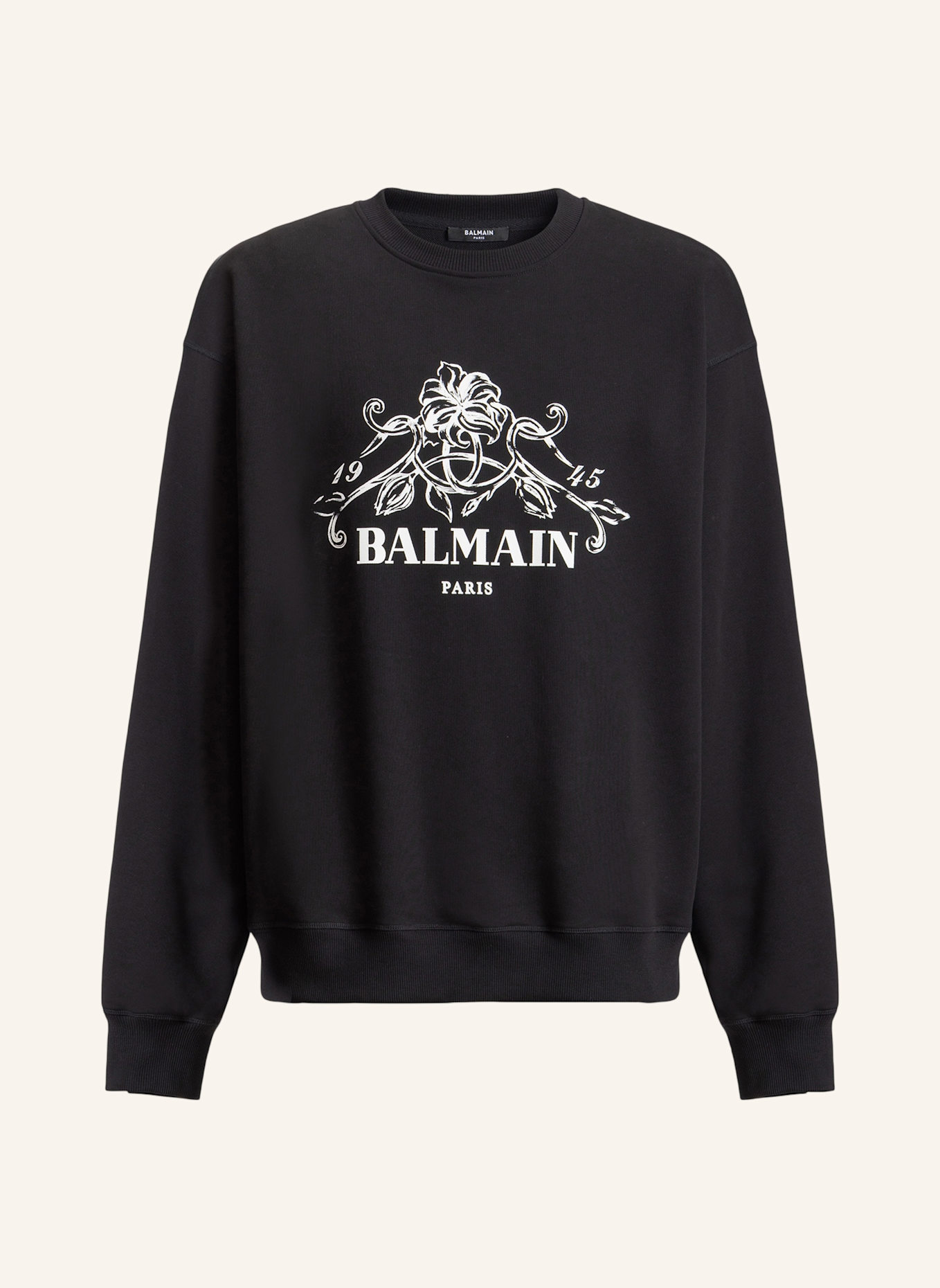 BALMAIN Bedrucktes Balmain Vine Sweatshirt: SCHWARZ