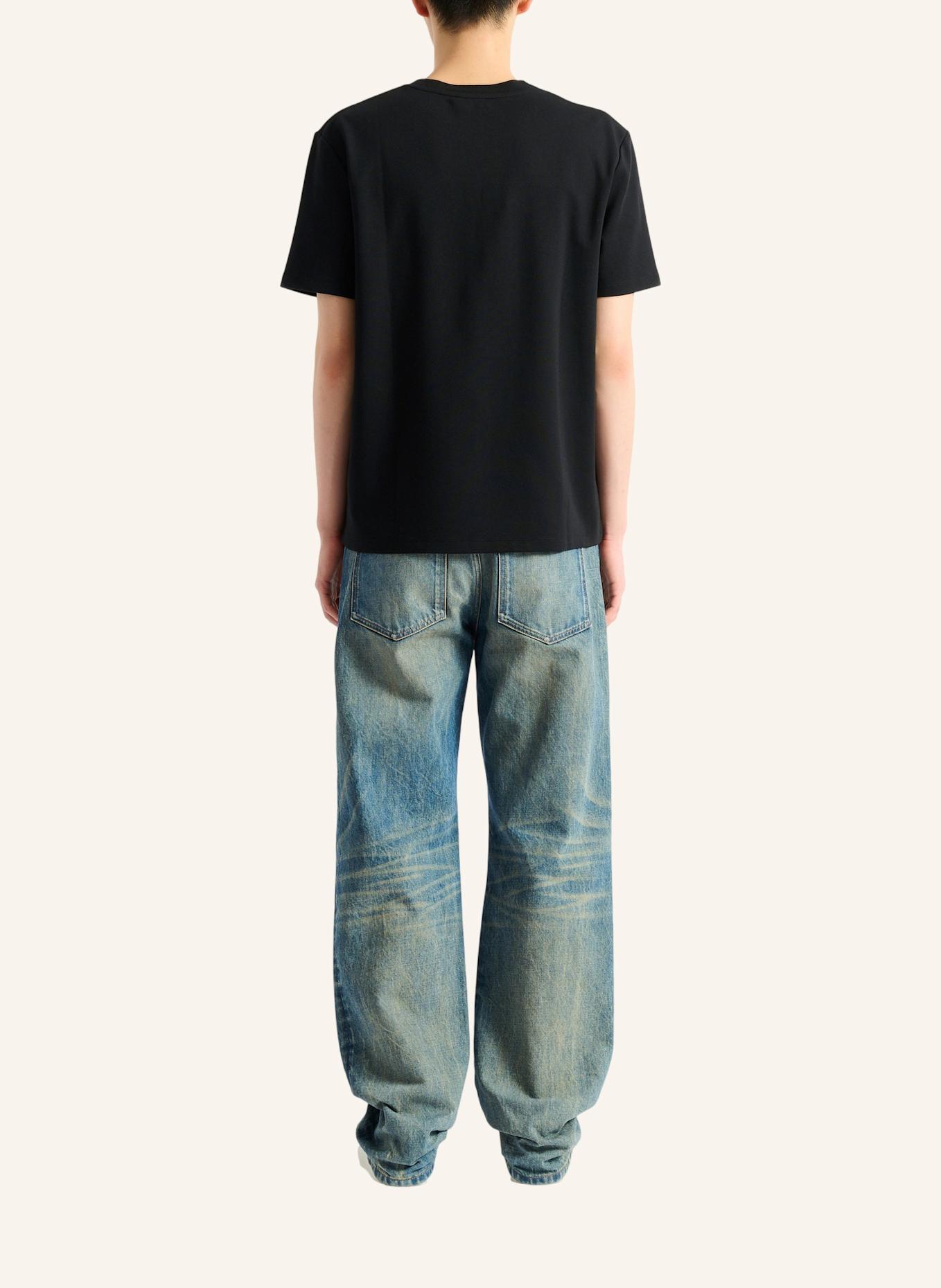 BALMAIN T-Shirt mit aufgesticktem Logo: SCHWARZ