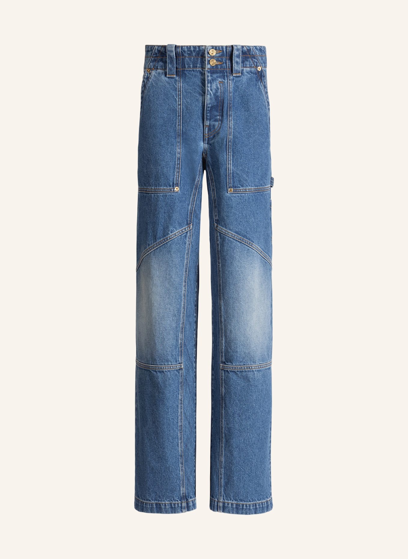 BALMAIN Carpenter-Jeans aus verwaschenem Denim in Blue: BLAU