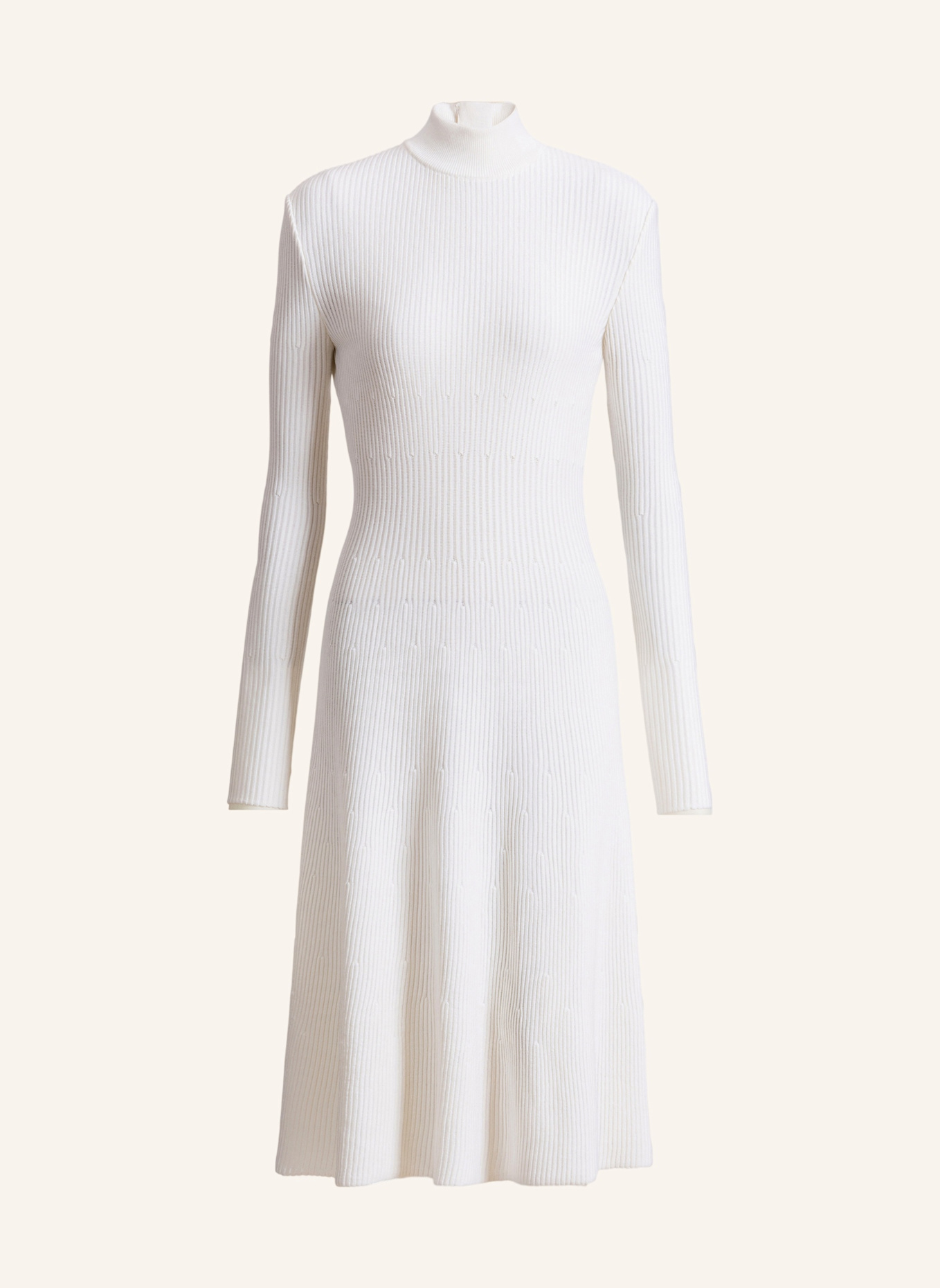 BALMAIN Langes Kleid aus geripptem Gewebe: WEISS