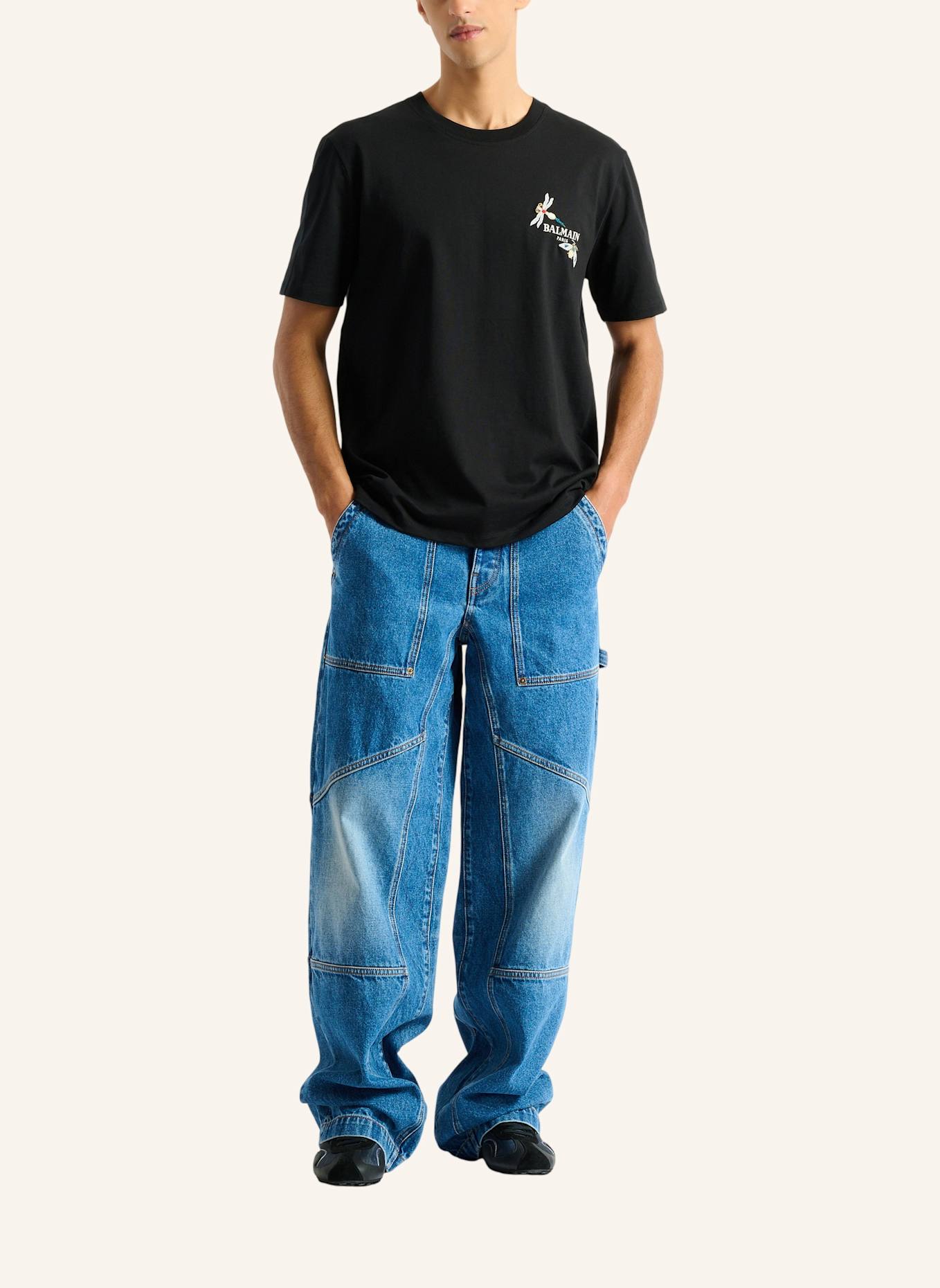 BALMAIN Carpenter-Jeans aus verwaschenem Denim in Blue: BLAU