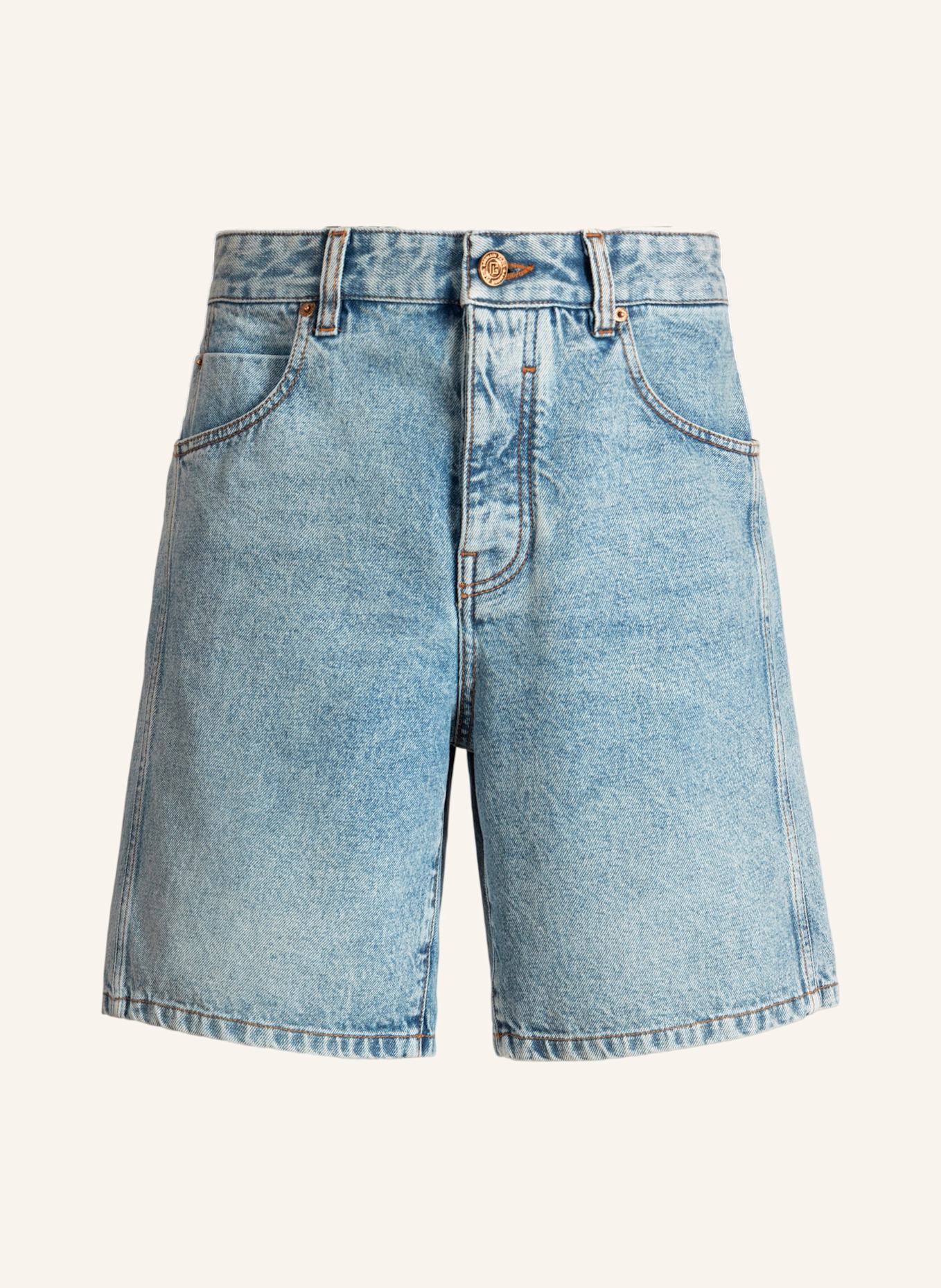 BALMAIN Bermudashorts aus verwaschenem Denim in Light Blue: BLAU