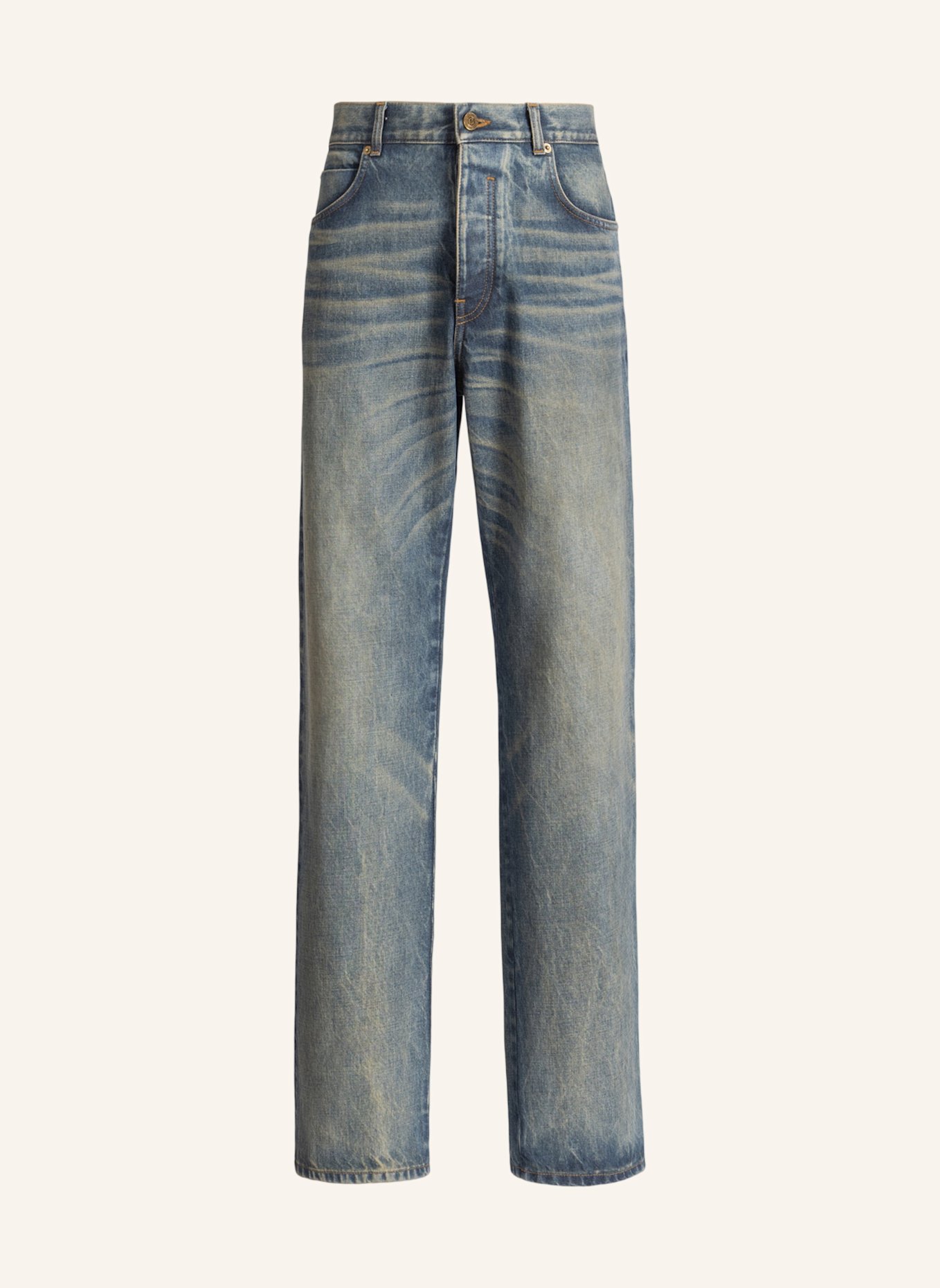 BALMAIN Lässige Jeans aus verwaschenem Denim in Vintage Blue: BLAU