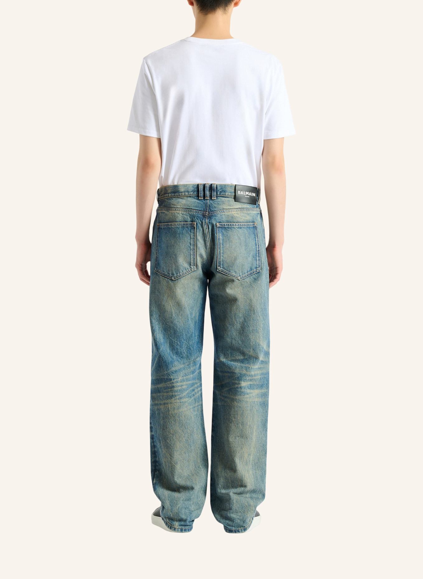 BALMAIN Lässige Jeans aus verwaschenem Denim in Vintage Blue: BLAU