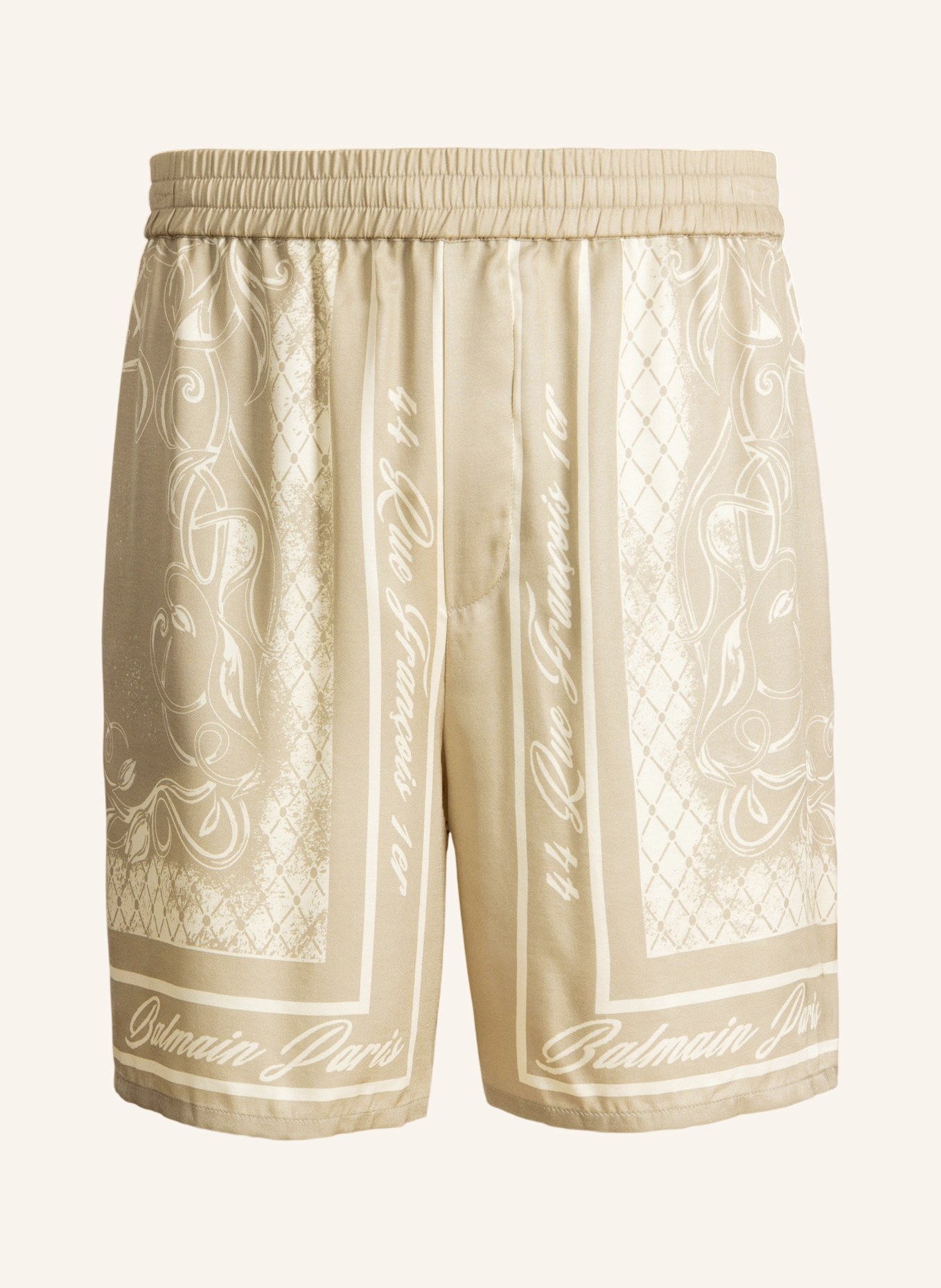 BALMAIN Bedruckte Foulard Pyjamashorts: KHAKI