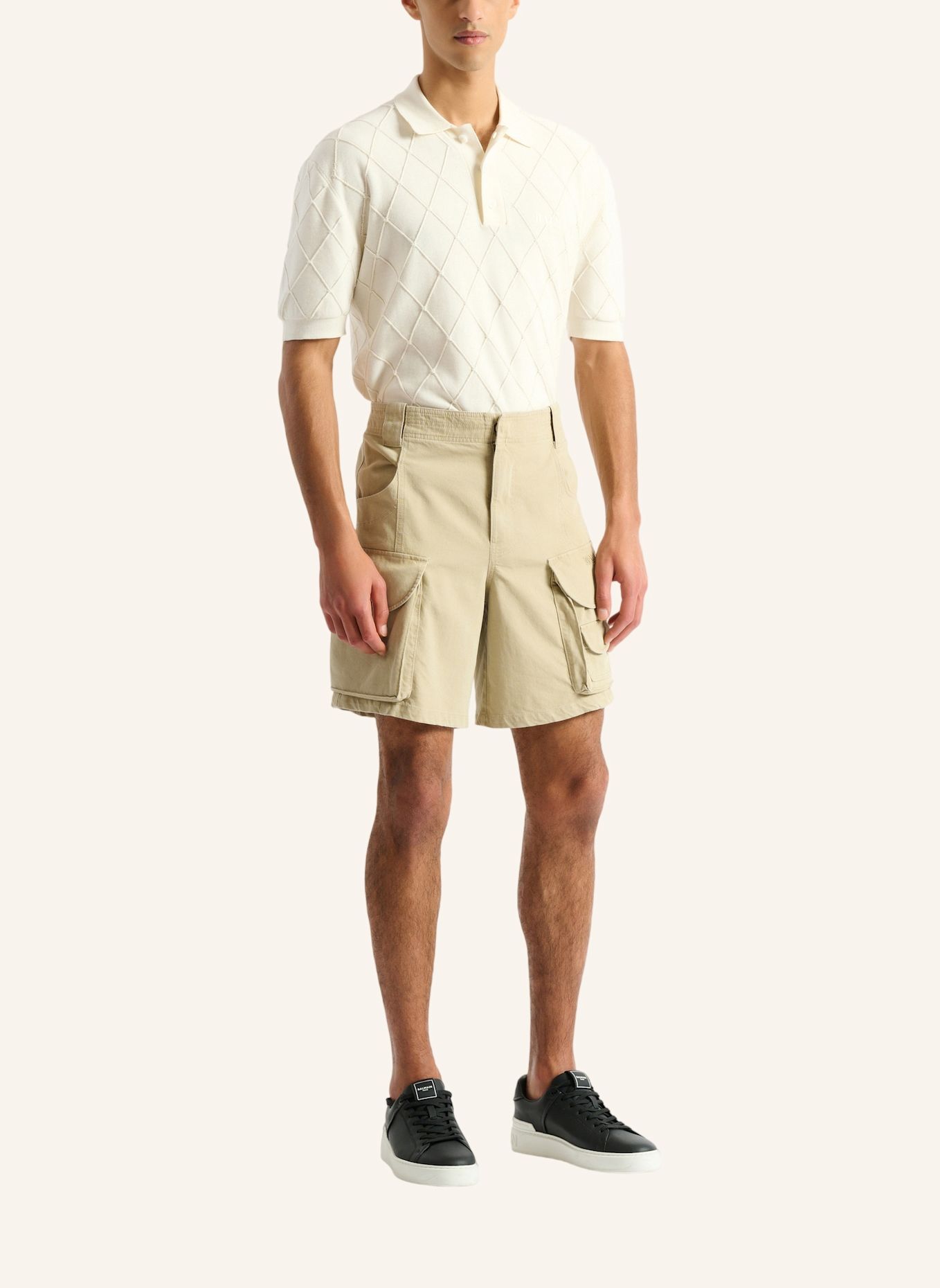 BALMAIN Cargo-Bermudashorts aus Baumwolle: KHAKI