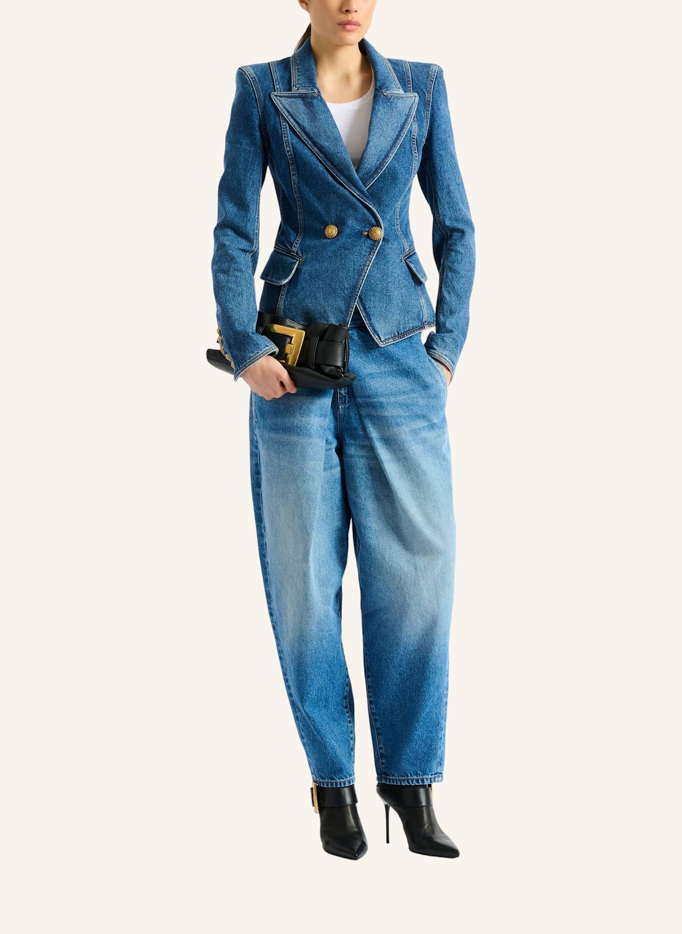 BALMAIN Jeansjacke mit zwei Knöpfen: BLAU