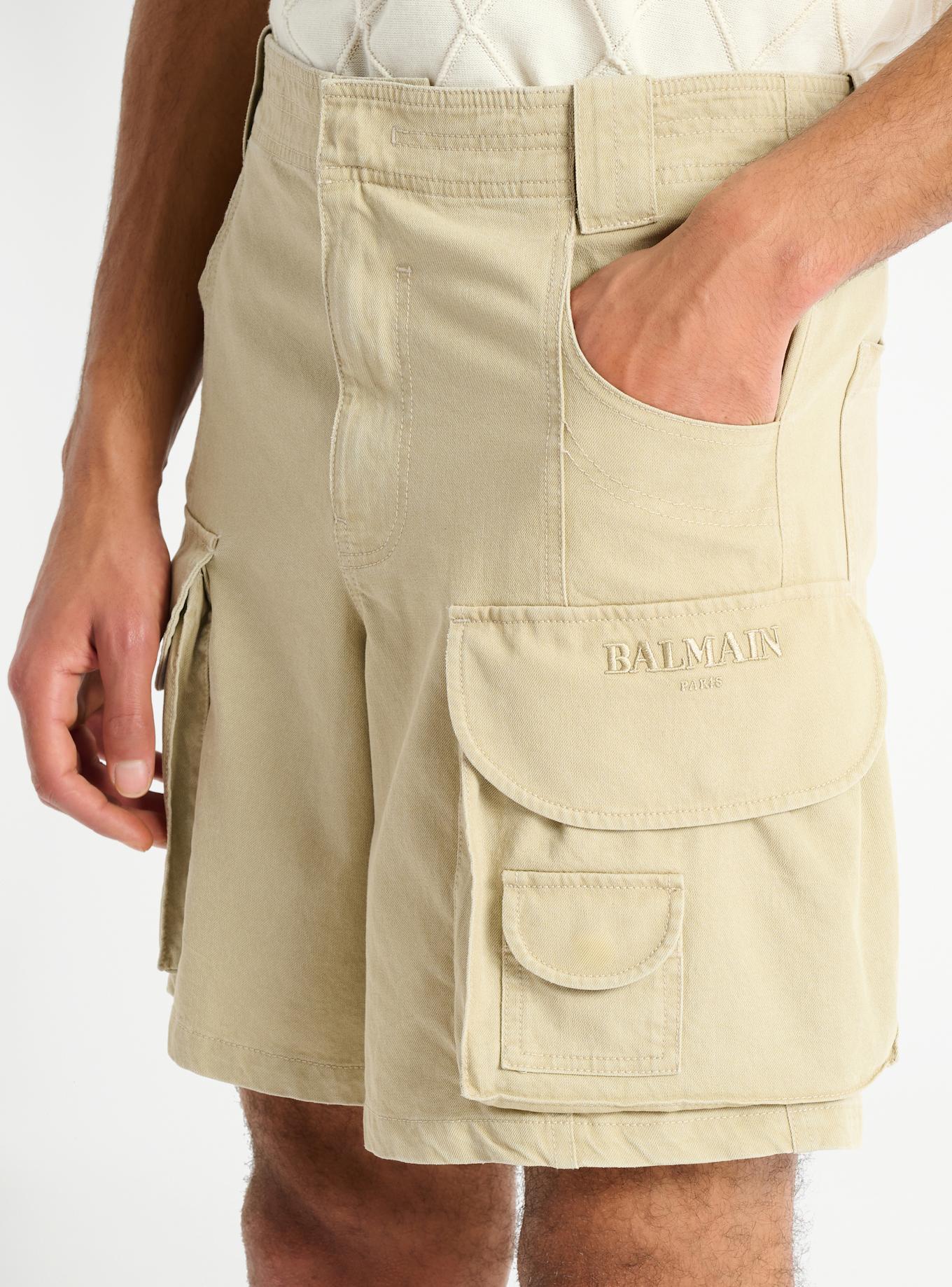 BALMAIN Cargo-Bermudashorts aus Baumwolle: KHAKI
