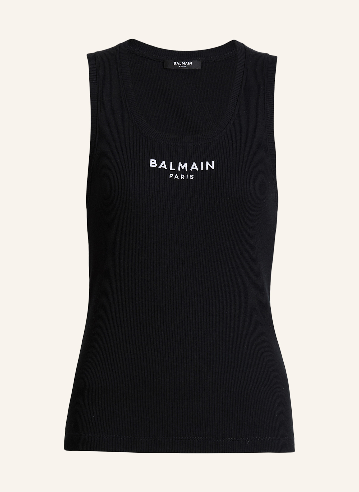 BALMAIN Tanktop mit Balmain Paris-Stickerei: SCHWARZ