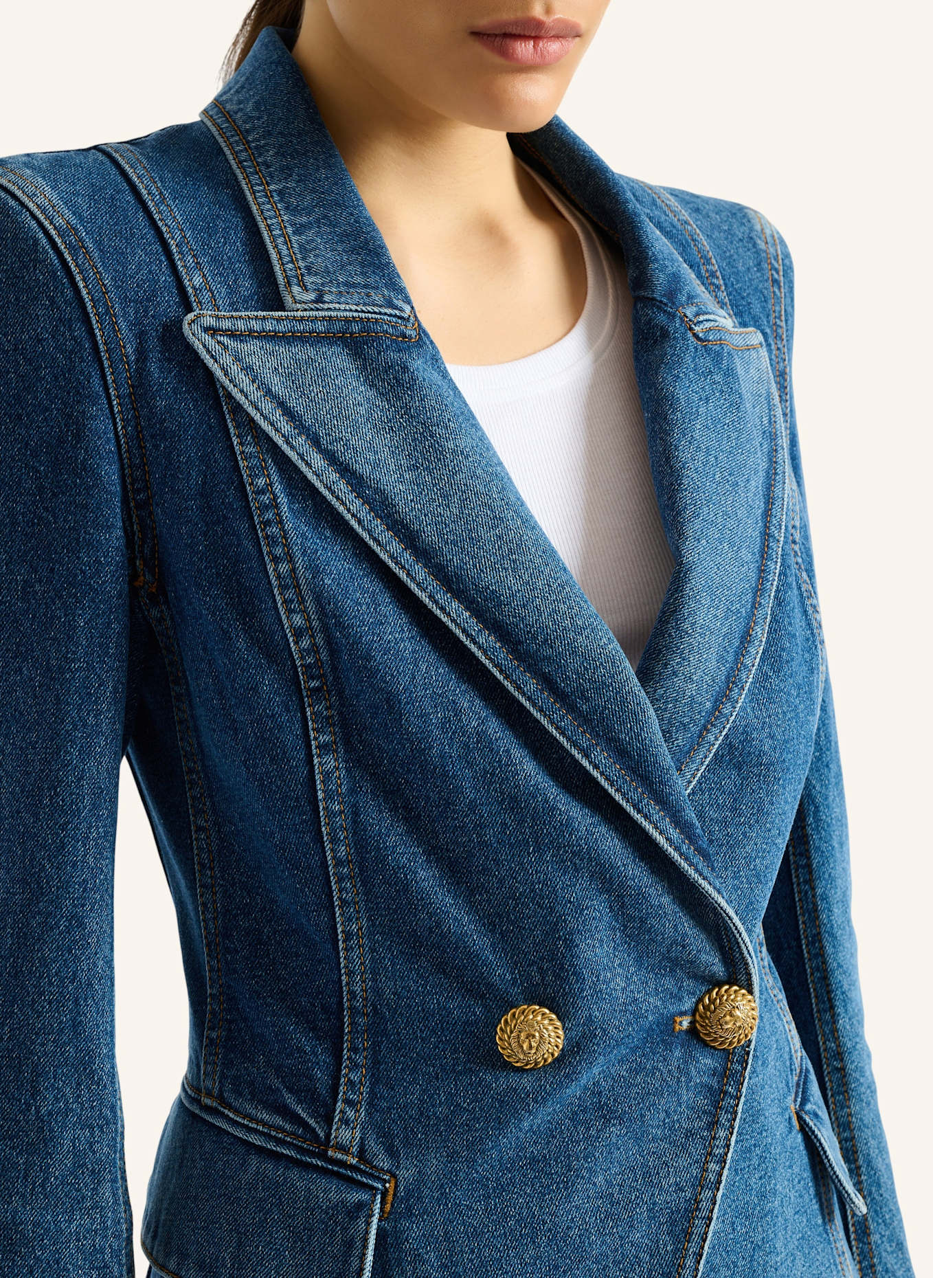 BALMAIN Jeansjacke mit zwei Knöpfen: BLAU
