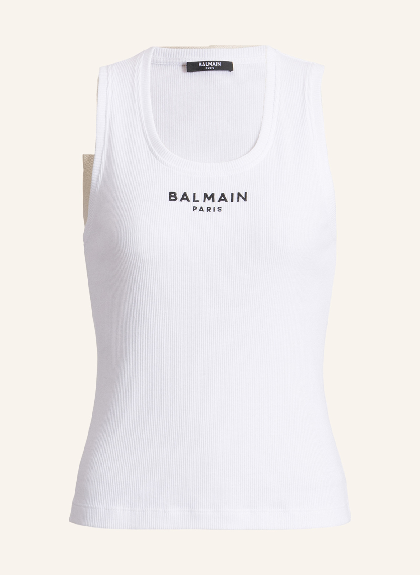 BALMAIN Tanktop mit Balmain Paris-Stickerei: WEISS