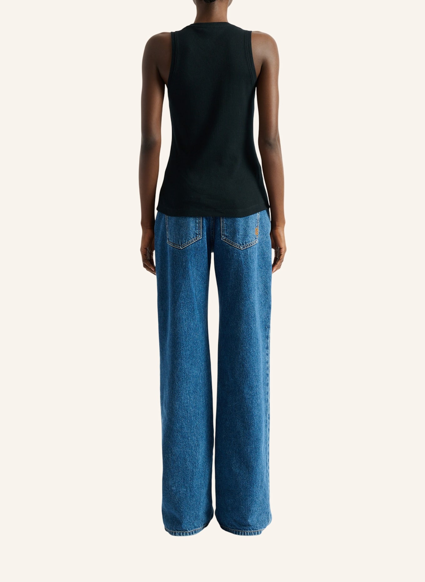 BALMAIN Tanktop mit Balmain Paris-Stickerei: SCHWARZ
