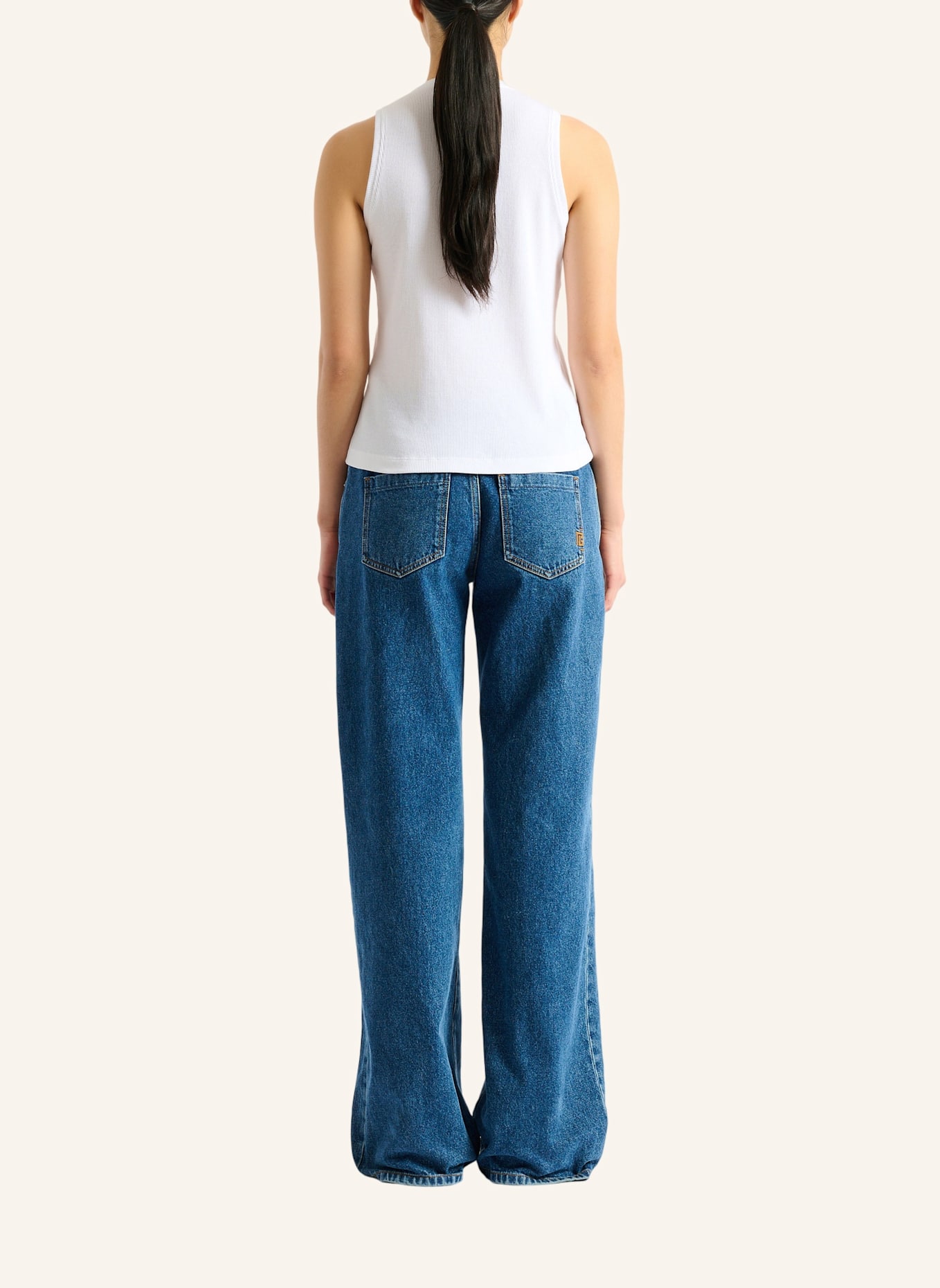 BALMAIN Tanktop mit Balmain Paris-Stickerei: WEISS