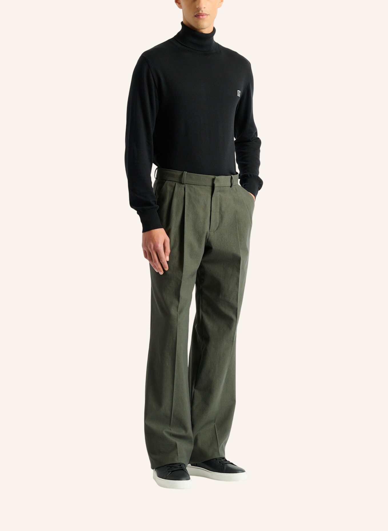 BALMAIN Hose aus Baumwolltwill: GRÜN
