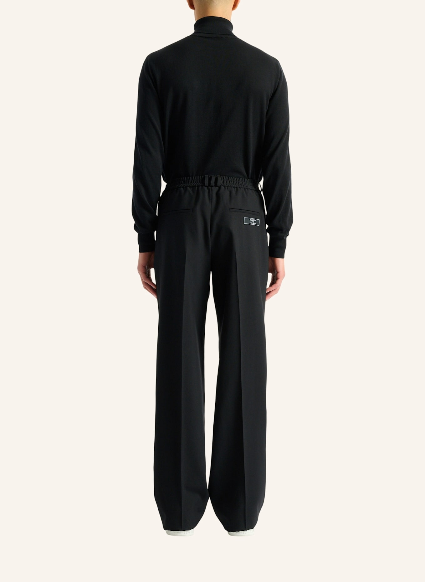 BALMAIN Wollhose mit elastischem Bund: SCHWARZ