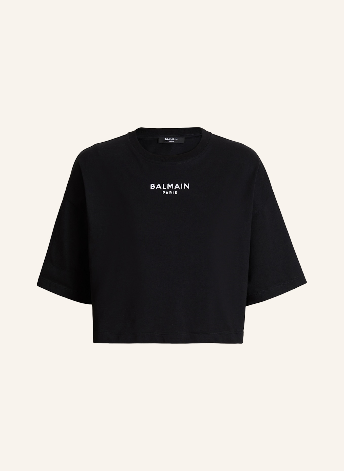 BALMAIN Besticktes Balmain Paris T-Shirt: SCHWARZ