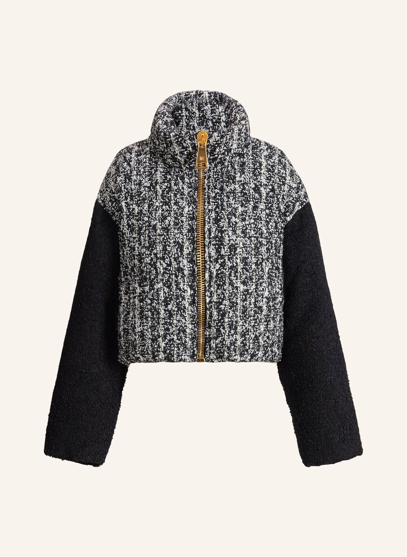 BALMAIN Zweifarbige Tweedjacke: SCHWARZ