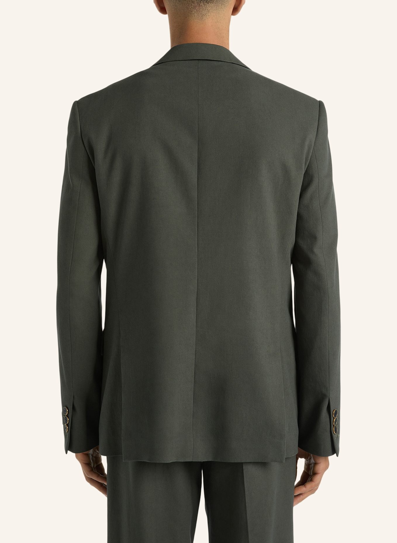BALMAIN Jacke mit einem Knopf aus Baumwolltwill: GRÜN