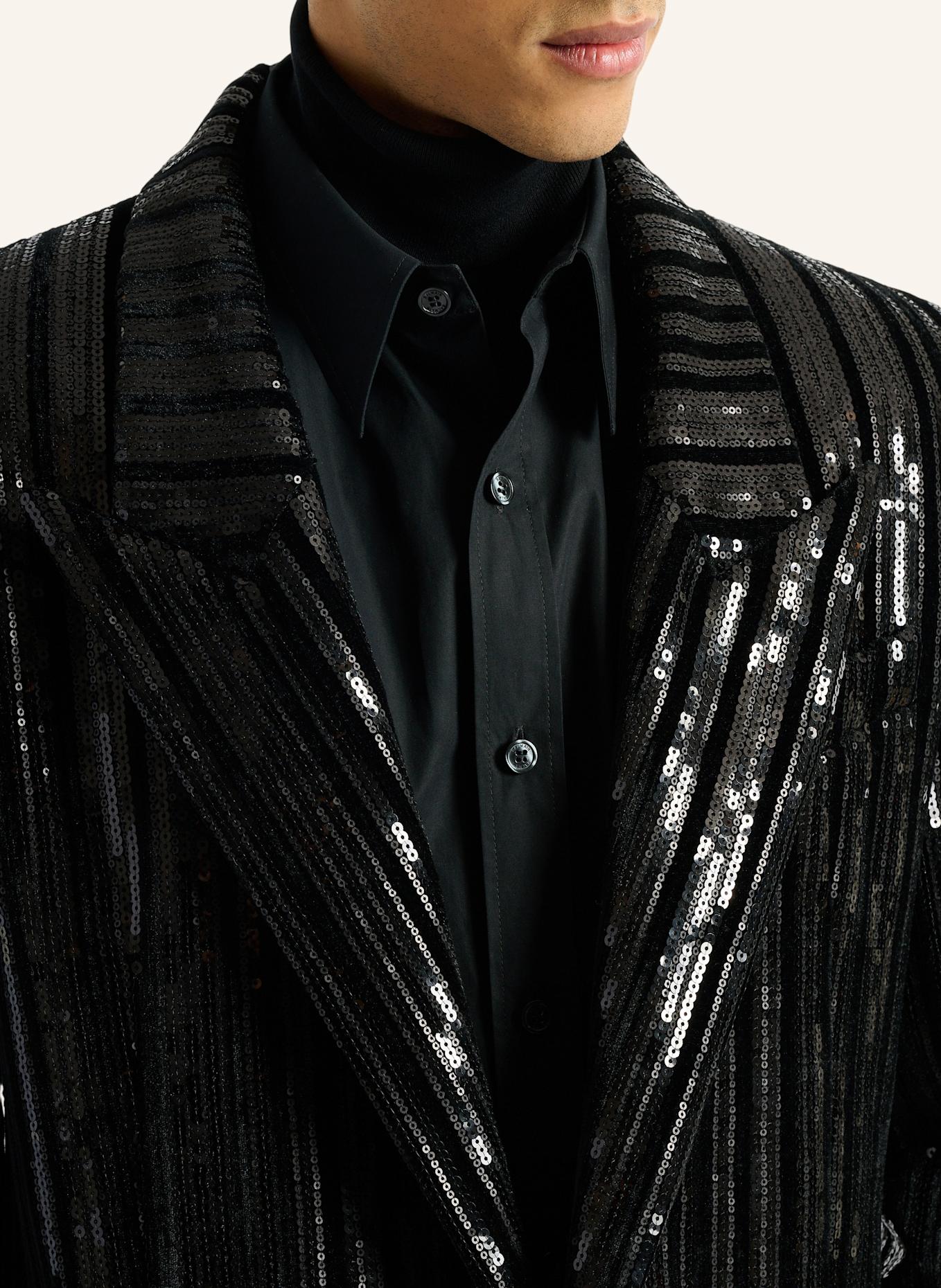 BALMAIN Spencer aus Samt mit Pailletten: SCHWARZ