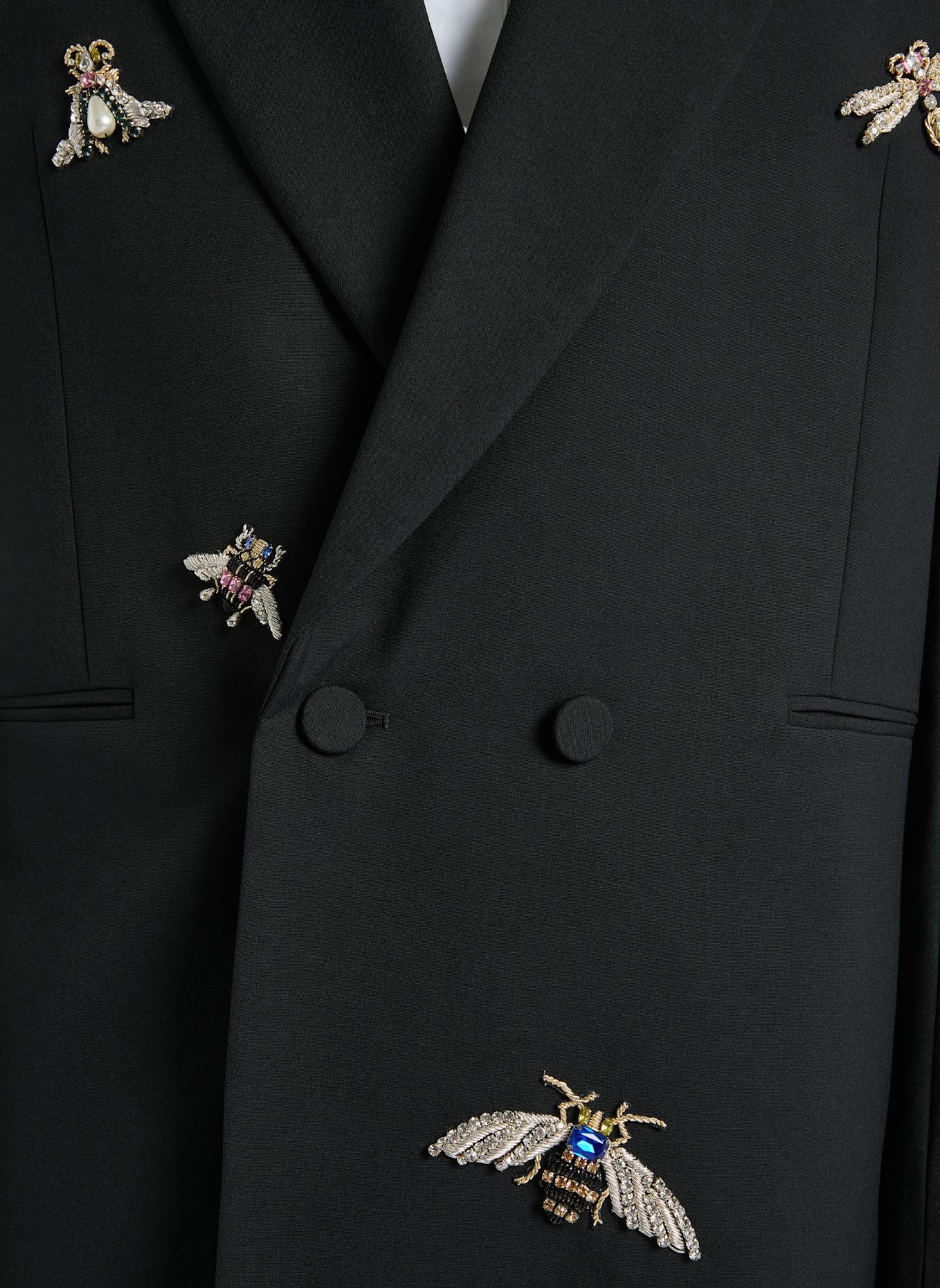 BALMAIN Bestickte Balmain Insect Jacke aus Wolle und Kristallen: SCHWARZ