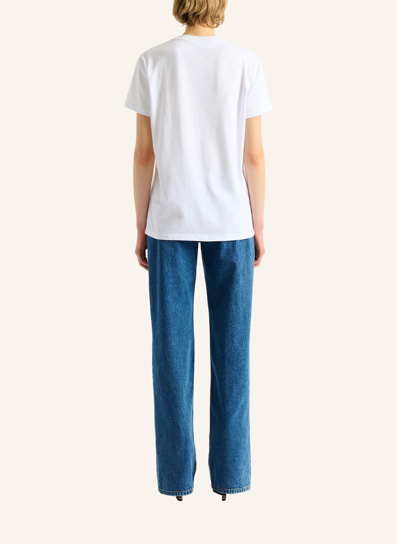 BALMAIN Besticktes Balmain Paris T-Shirt: WEISS