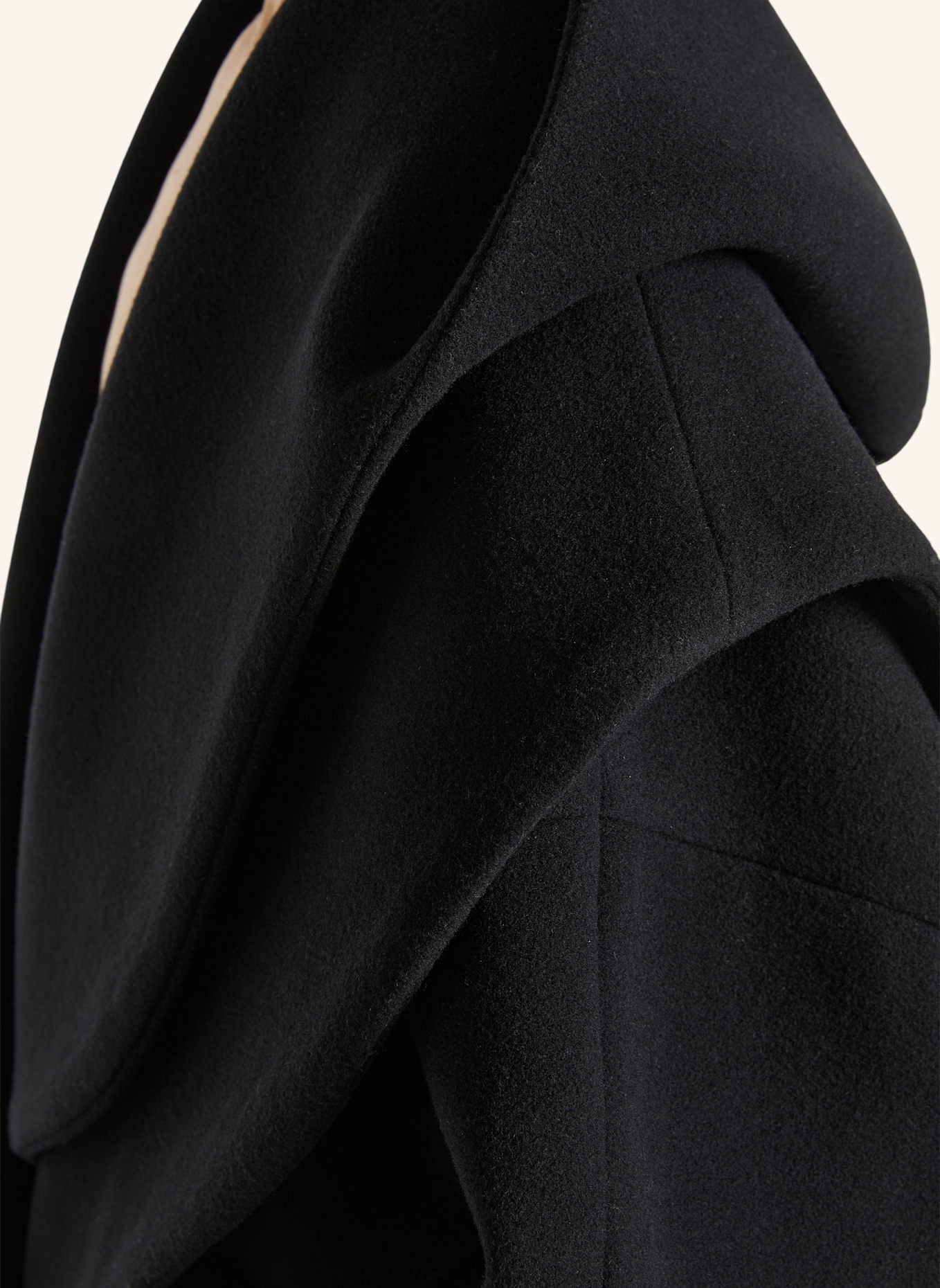 BALMAIN Oversize-Caban mit Kapuze aus Wolle: SCHWARZ