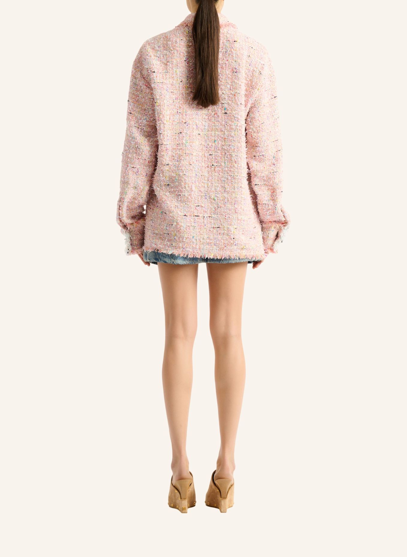BALMAIN Tweed-Überhemd: ROSA